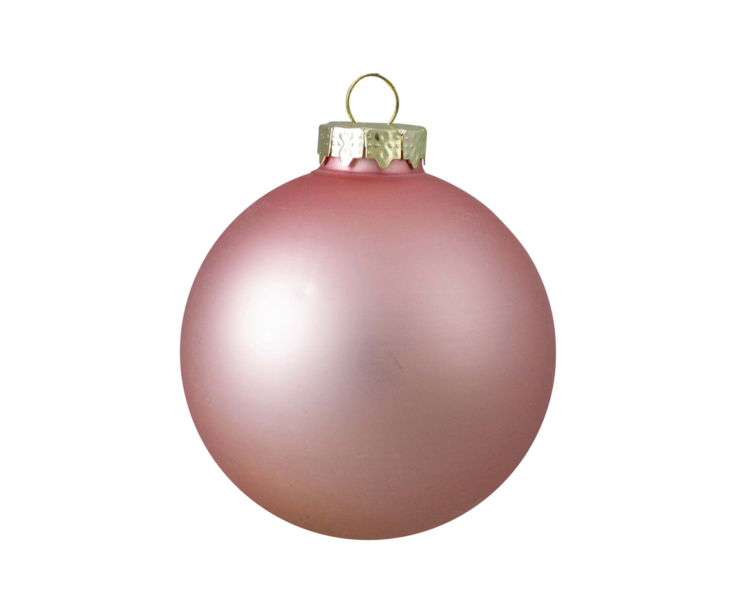 6ct Shiny and Matte Baby Pink Glass Ball Christmas Ornaments 3.25Inch (80mm)