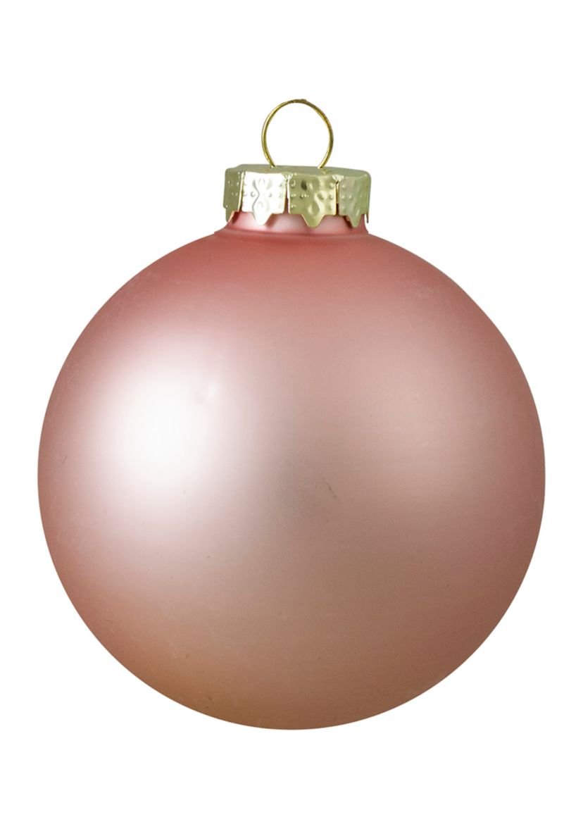 4ct Pink 2-Finish Glass Christmas Ball Ornaments 4Inch (100mm)