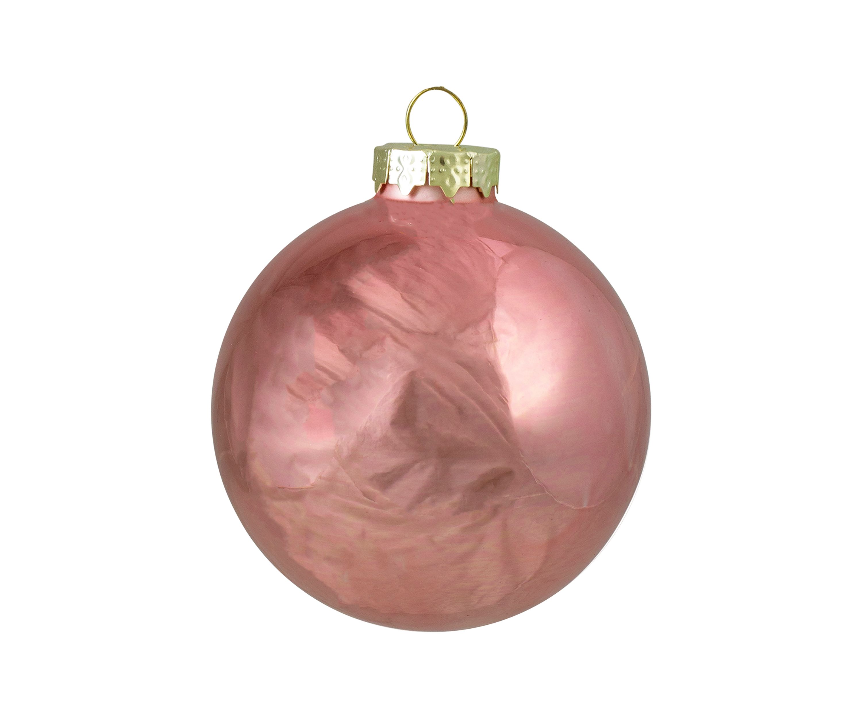 4ct Pink 2-Finish Glass Christmas Ball Ornaments 4Inch (100mm)