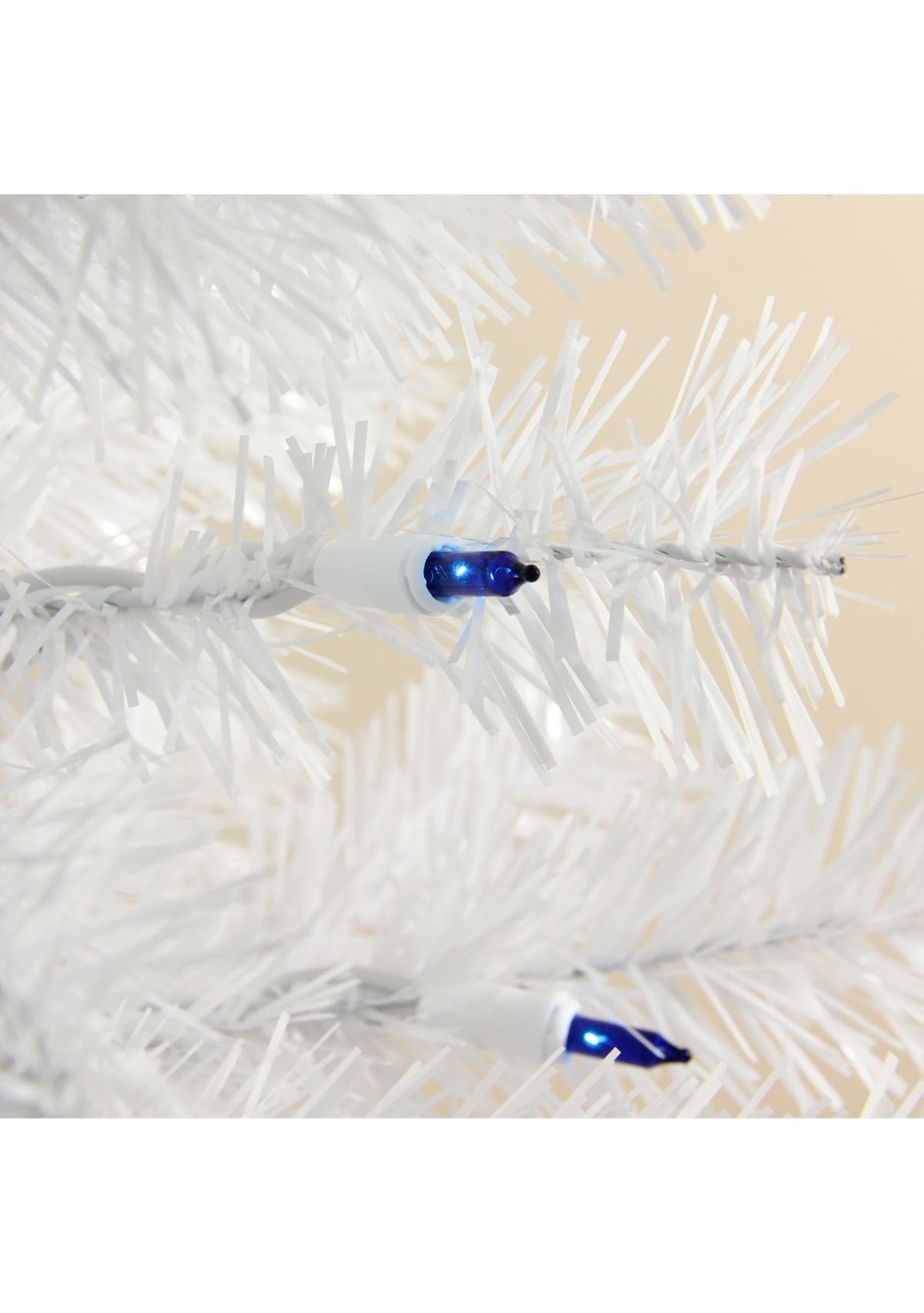 4 Pre-Lit Slim White Pine Artificial Christmas Tree - Blue Lights