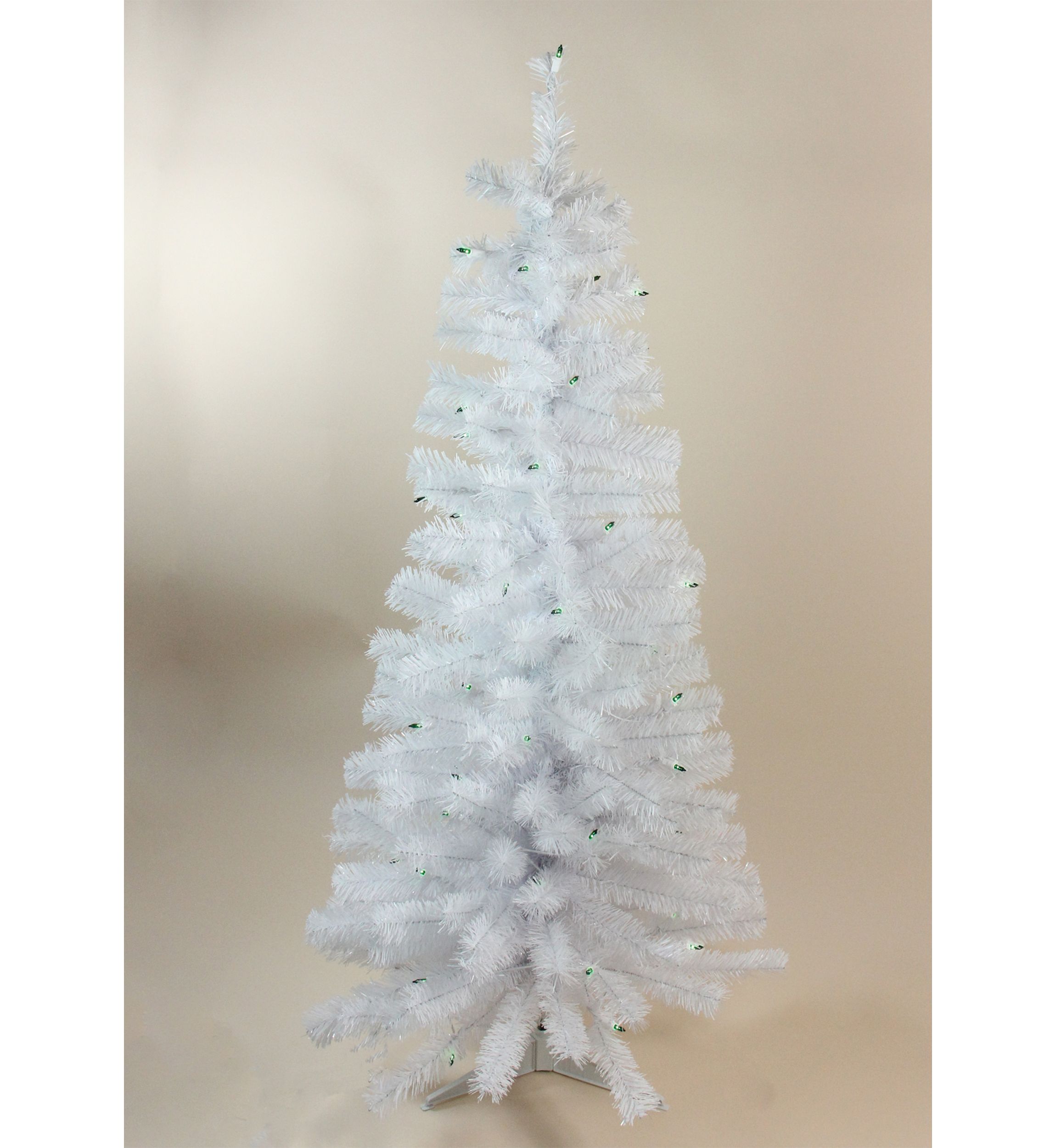 4 x 24Inch Pre-Lit White Artificial Christmas Tree  Clear Lights