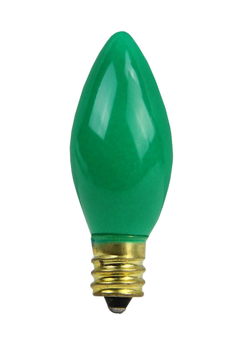 Club Pack of 25 Opaque Green C7 Christmas Replacement Bulbs