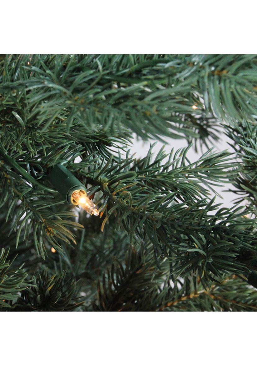 7.5 Pre-Lit Full Green Mountain Pine Artificial Christmas Tree - Clear Lights