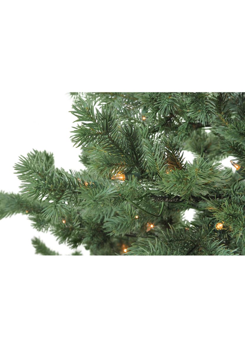 7.5 Pre-Lit Full Green Mountain Pine Artificial Christmas Tree - Clear Lights