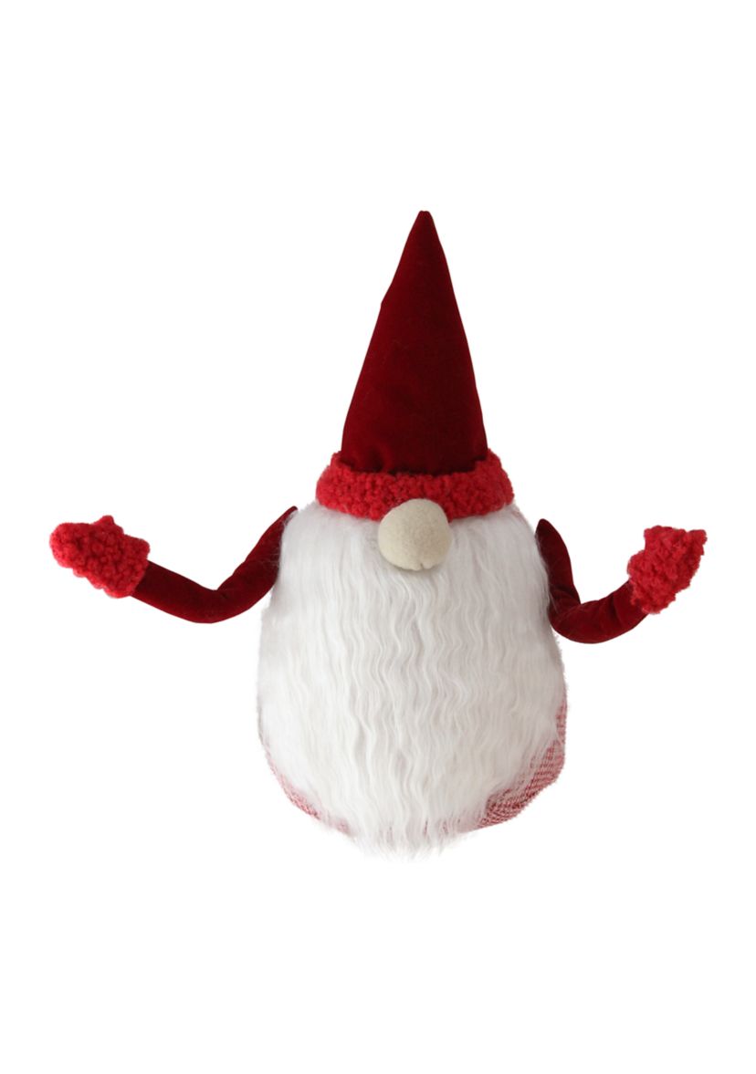 11.5Inch Red and White Shapely Sammy Christmas Santa Gnome Figure