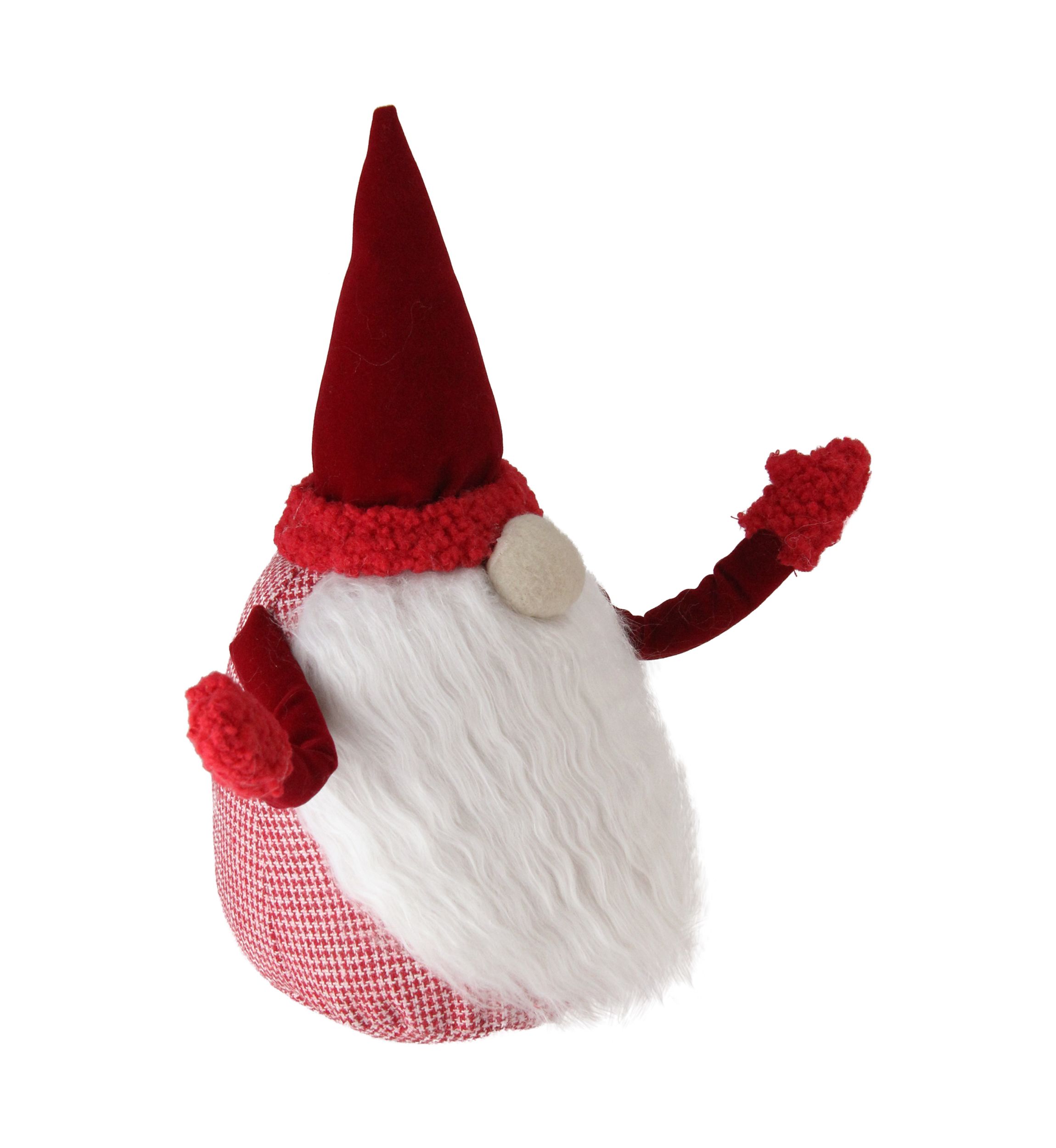11.5Inch Red and White Shapely Sammy Christmas Santa Gnome Figure