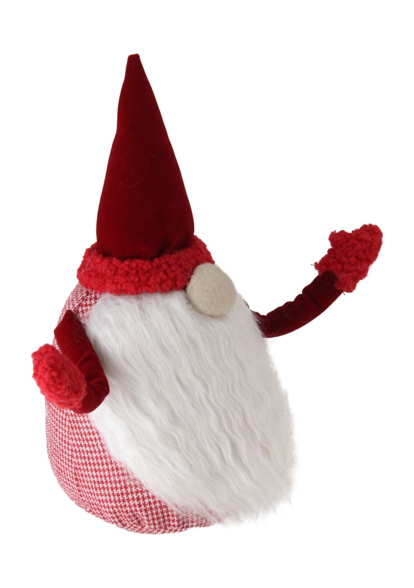 11.5Inch Red and White Shapely Sammy Christmas Santa Gnome Figure
