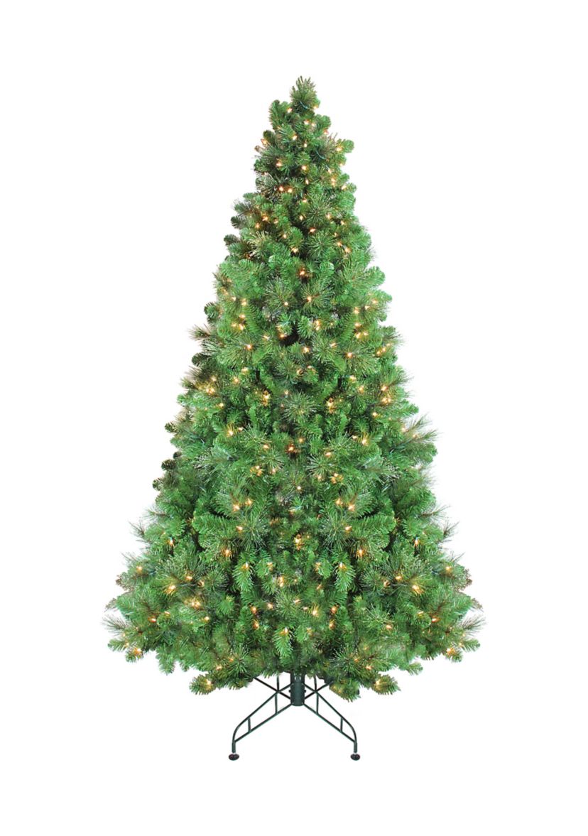 7.5 Pre-Lit Medium Canterbury Spruce with Dewdrops Artificial Christmas Tree - Clear LED Lights