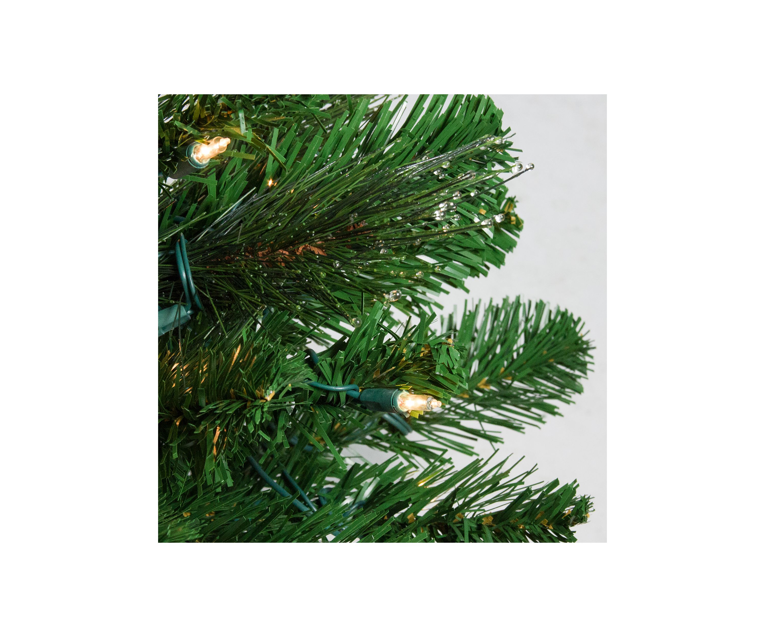 7.5 Pre-Lit Medium Canterbury Spruce with Dewdrops Artificial Christmas Tree - Clear LED Lights