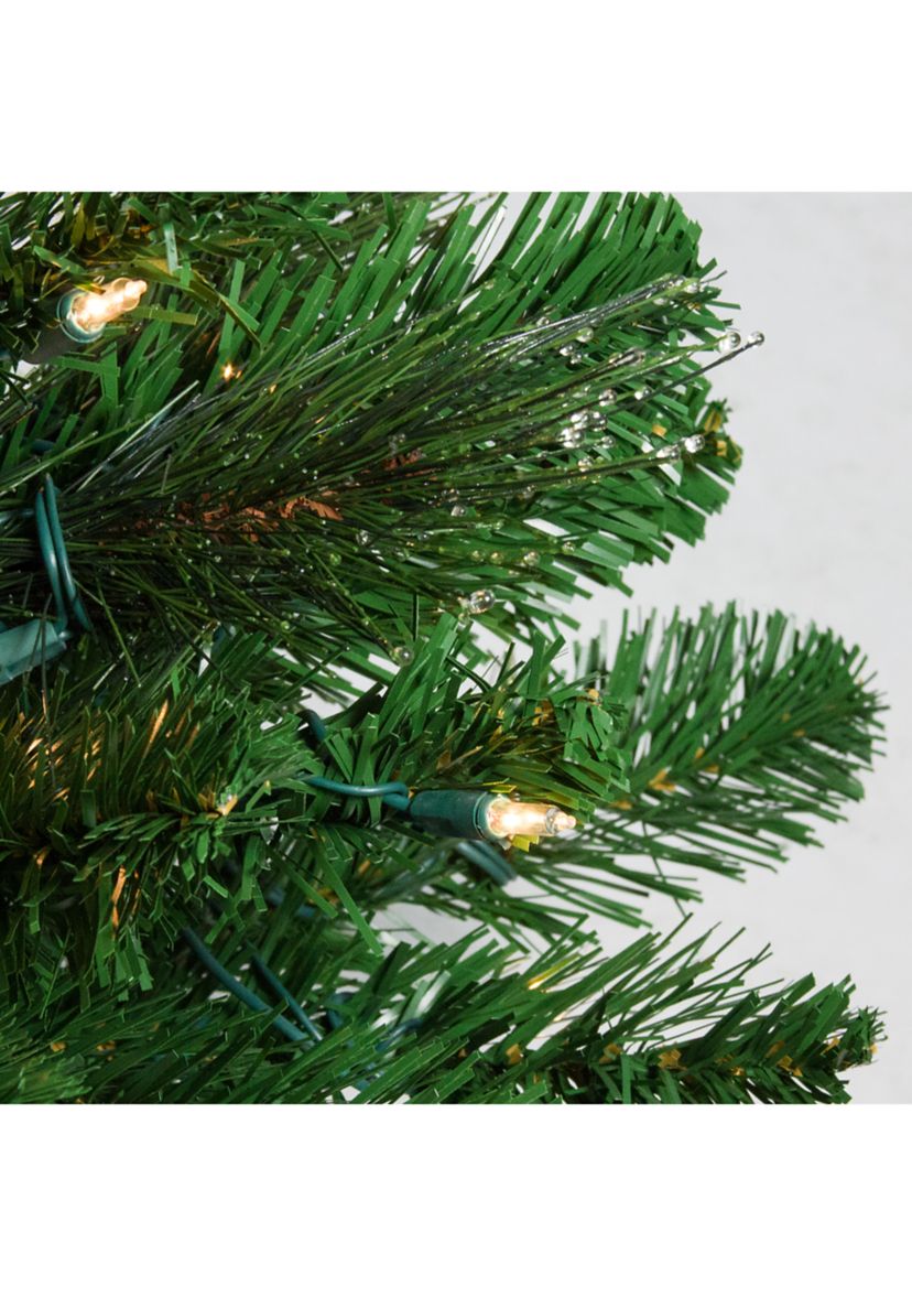 7.5 Pre-Lit Medium Canterbury Spruce with Dewdrops Artificial Christmas Tree - Clear LED Lights