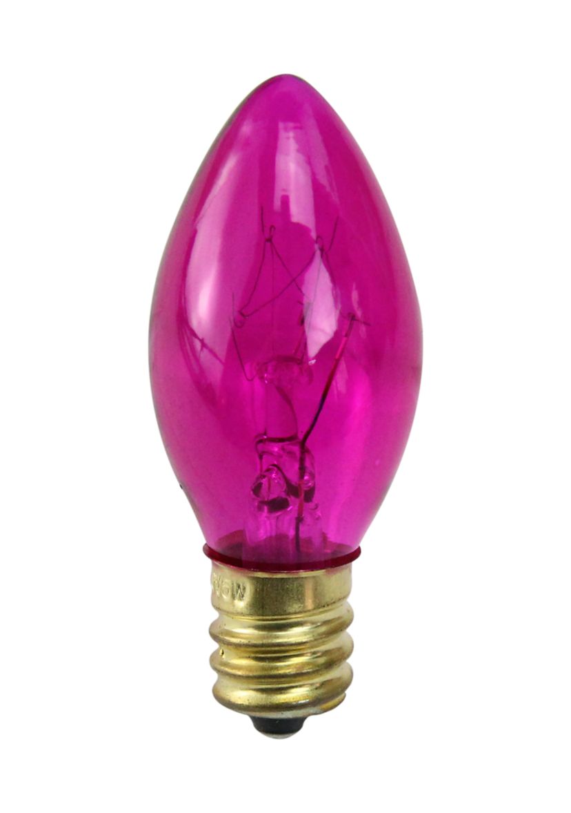 Pack of 25 Incandescent C7 Pink Christmas Replacement Bulbs