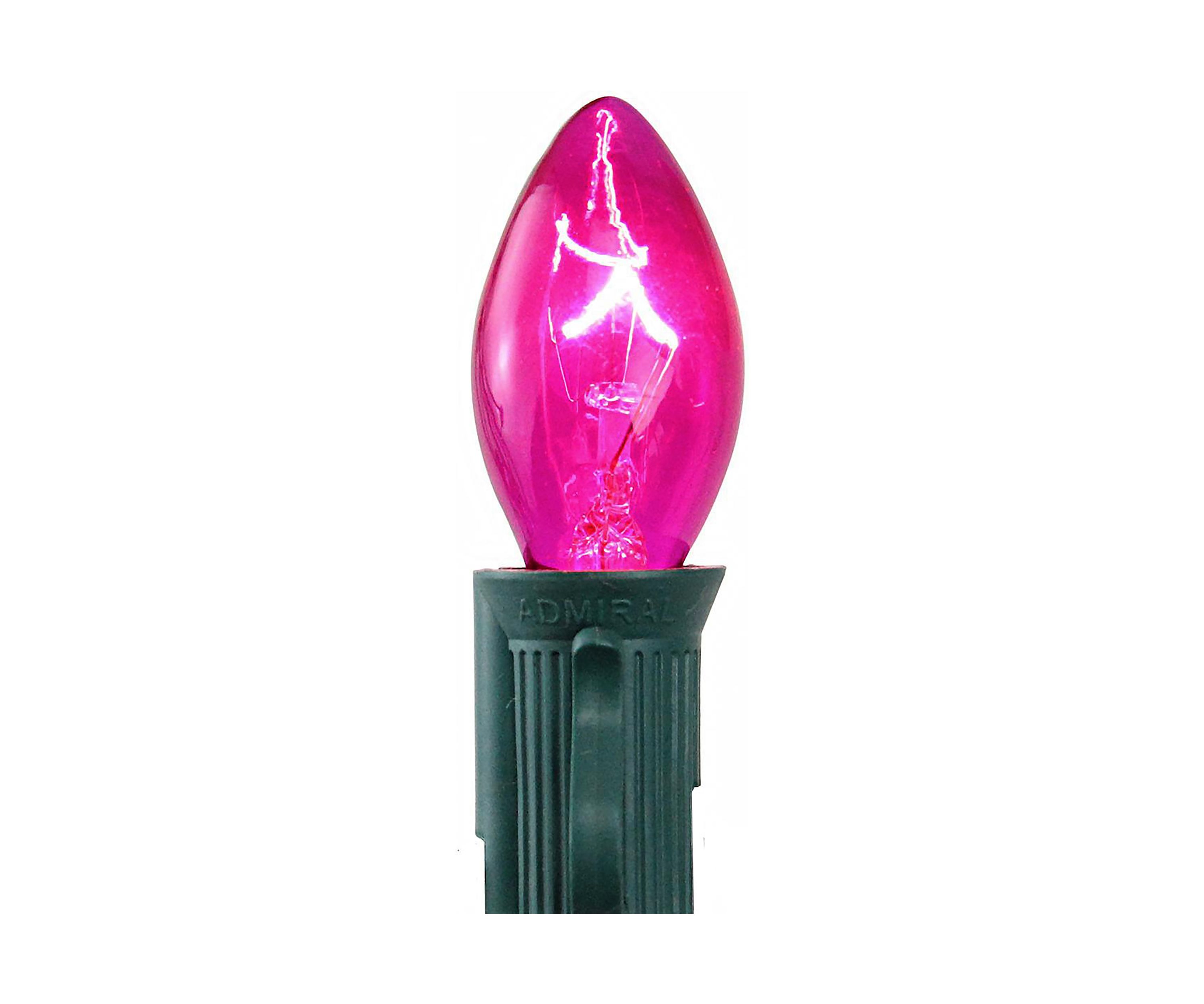 Pack of 25 Incandescent C7 Pink Christmas Replacement Bulbs