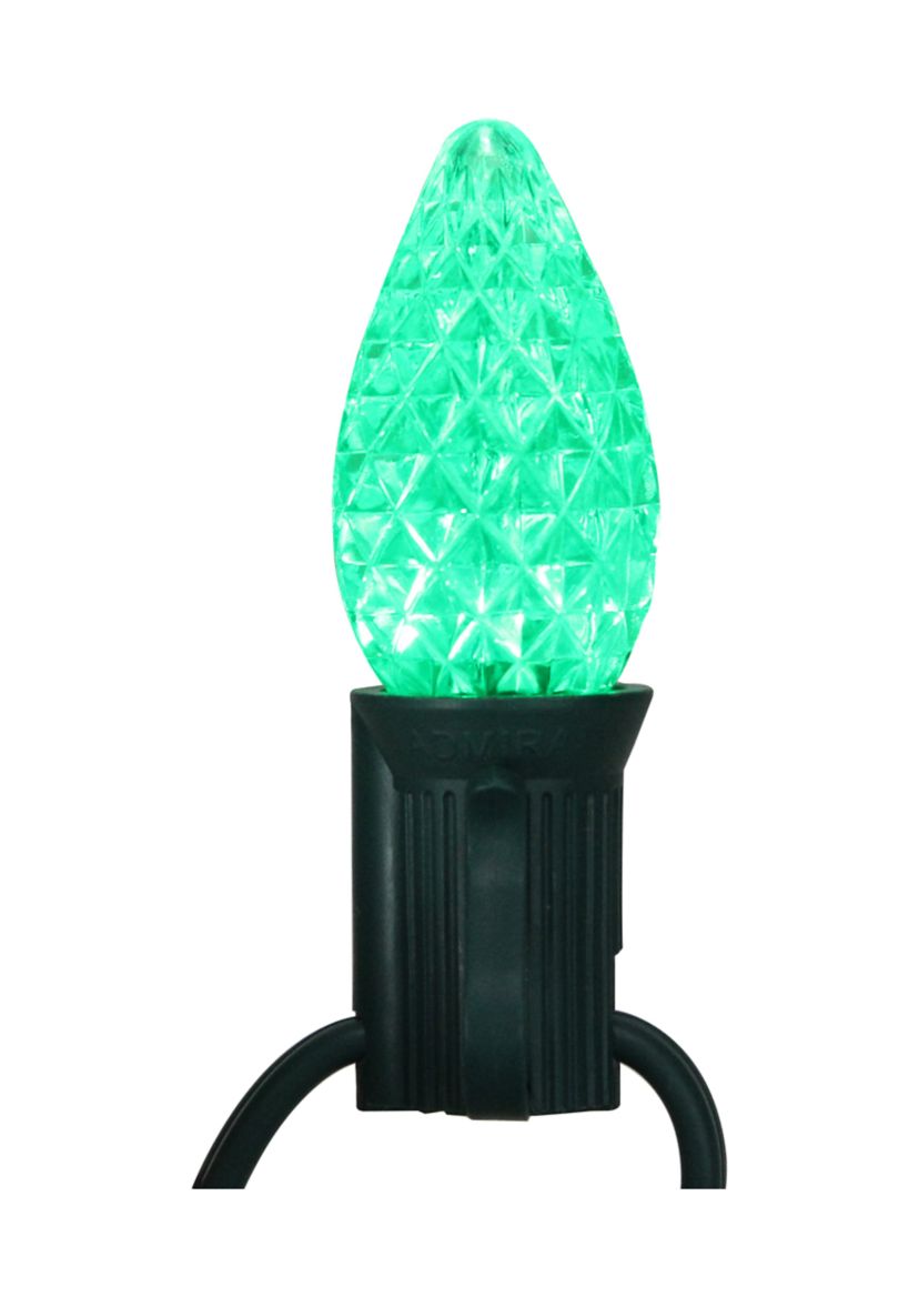 Pack of 25 Faceted C7 LED Multi-Color Christmas Replacement Bulbs