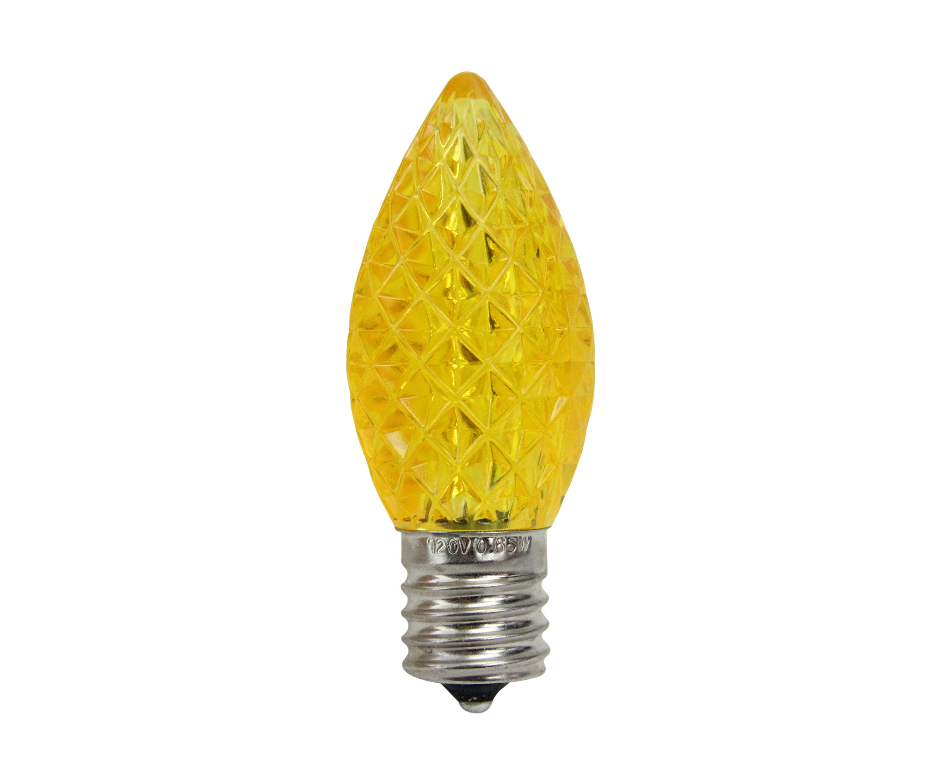 Pack of 25 LED Faceted C9 Yellow Christmas Replacement Bulbs