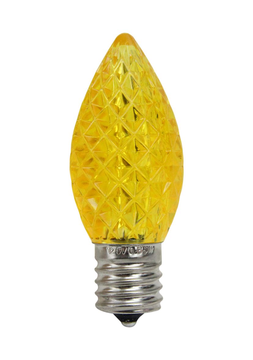 Pack of 25 LED Faceted C9 Yellow Christmas Replacement Bulbs