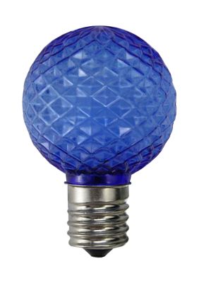 Pack of 25 LED Blue Faceted G40 Globe Christmas Replacement Light Bulbs