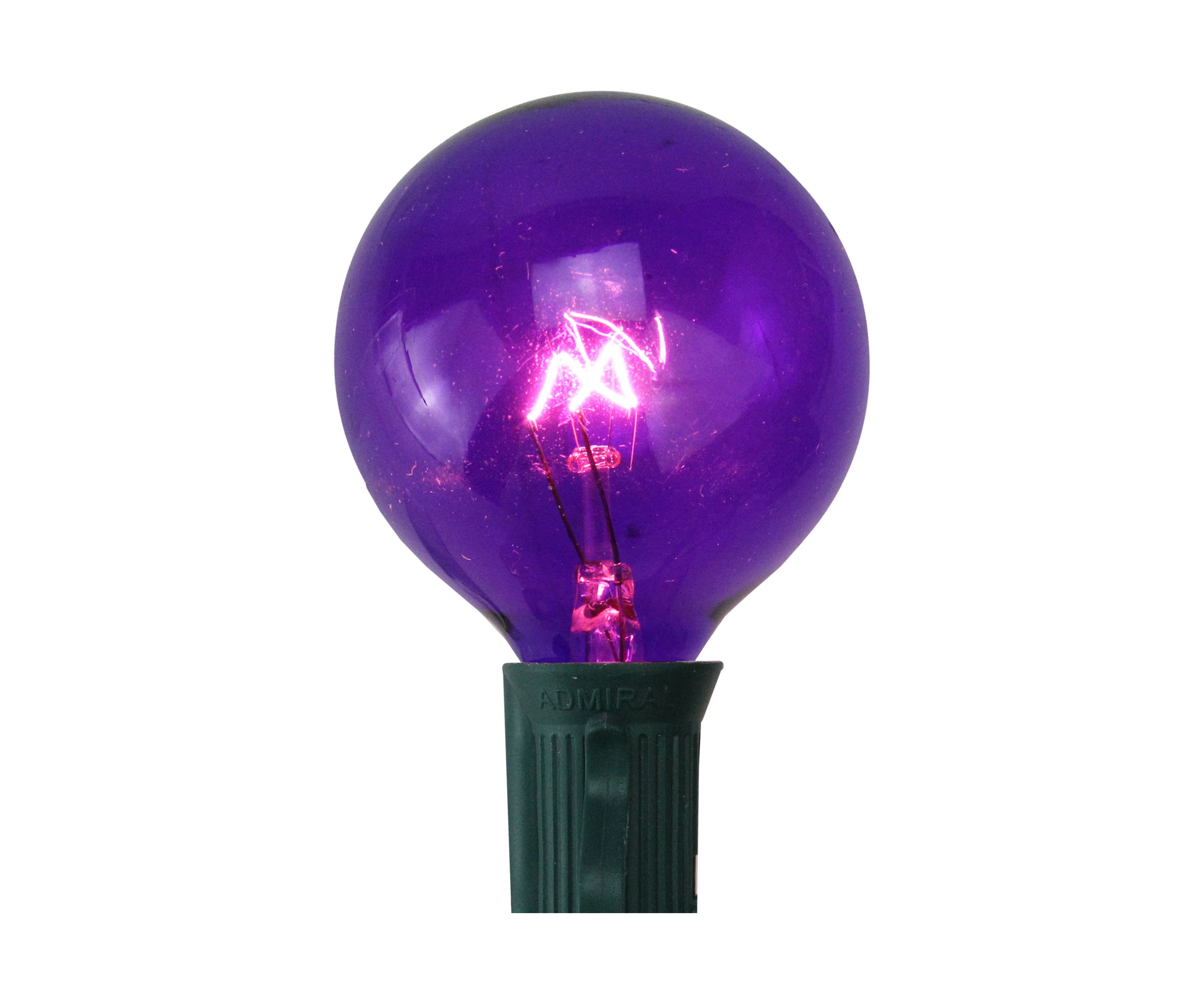 Pack of 25 Purple Transparent G50 Christmas Replacement Bulbs