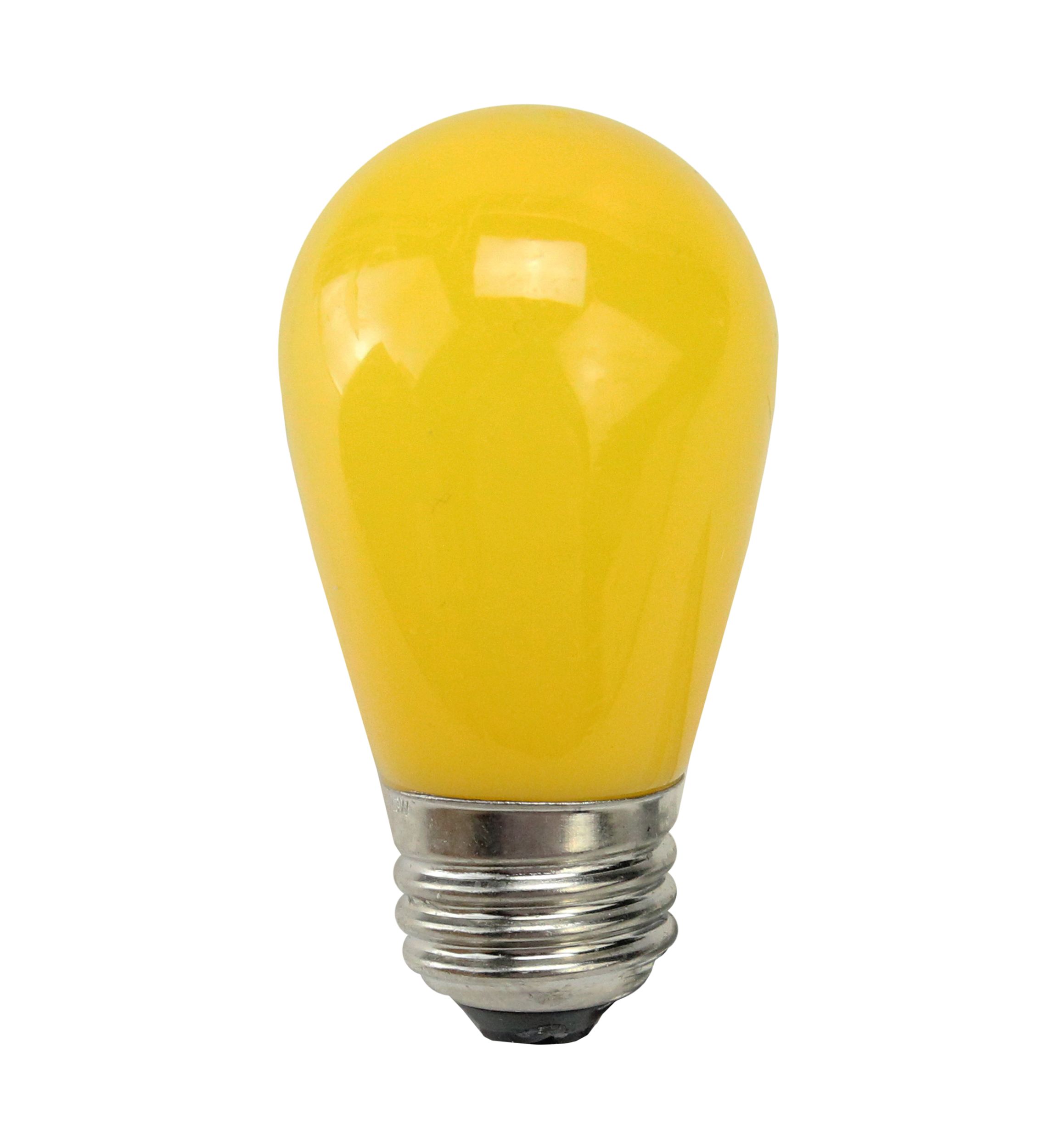 Pack of 25 Opaque Yellow LED S14 Christmas Replacement Light Bulbs - 1.3 Watts
