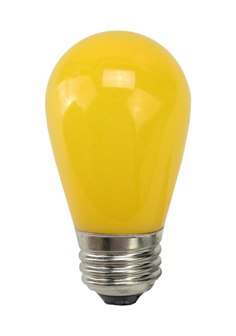 Pack of 25 Opaque Yellow LED S14 Christmas Replacement Light Bulbs - 1.3 Watts