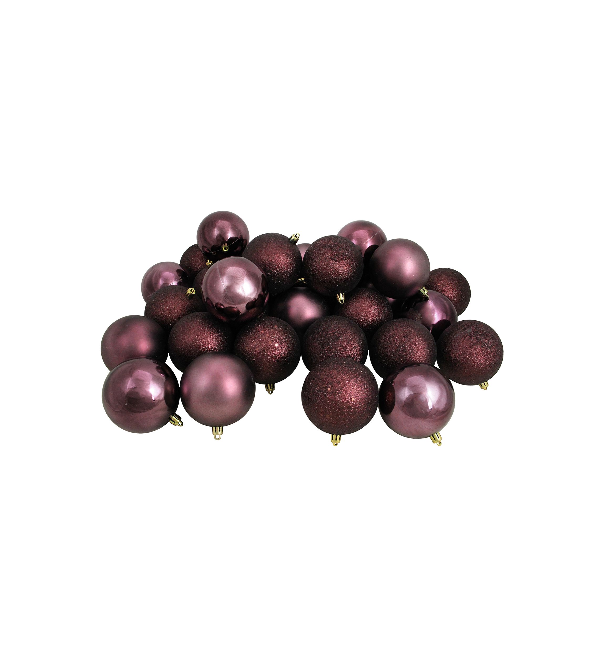 60ct Mulberry Shatterproof 4-Finish Christmas Ball Ornaments 2.5Inch (60mm)