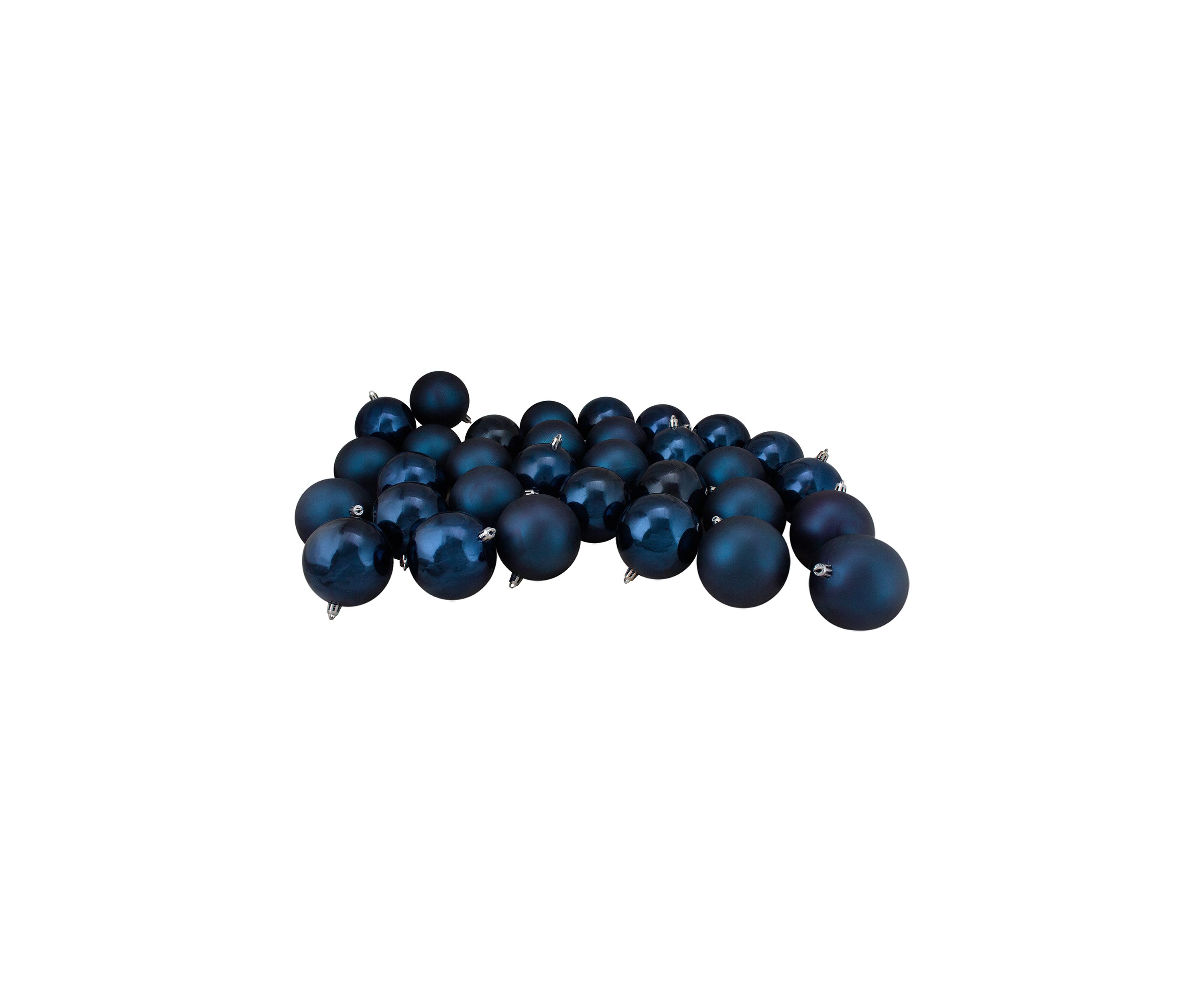 60ct Sapphire Blue Shatterproof 2-Finish Christmas Ball Ornaments 2.5Inch (63mm)