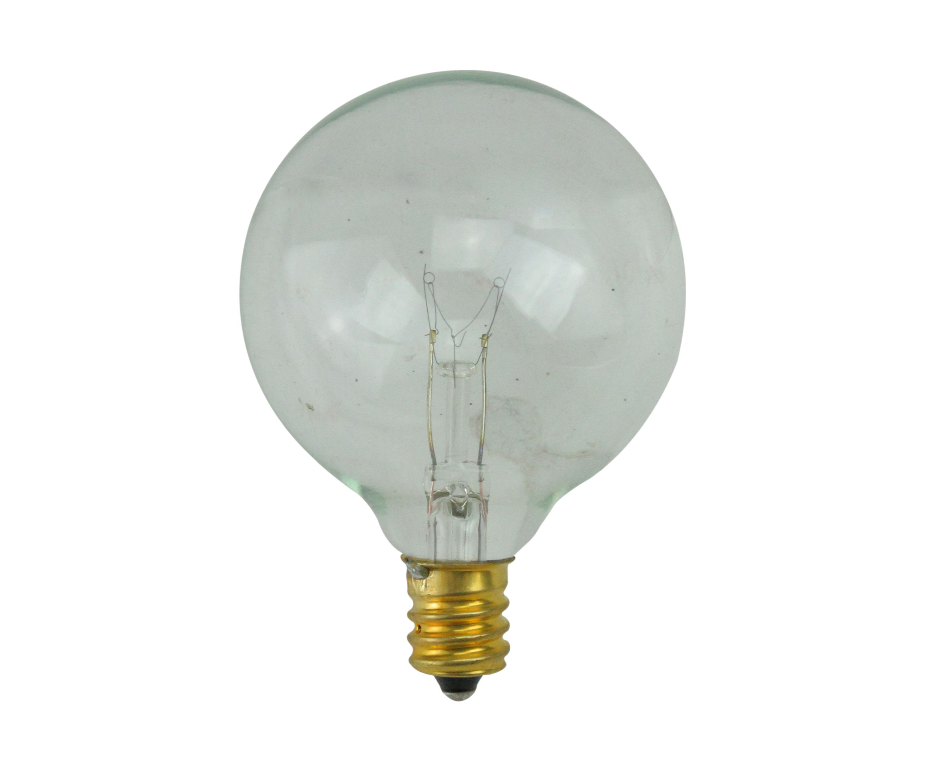 Pack of 25 Incandescent G50 Clear Christmas Replacement Bulbs