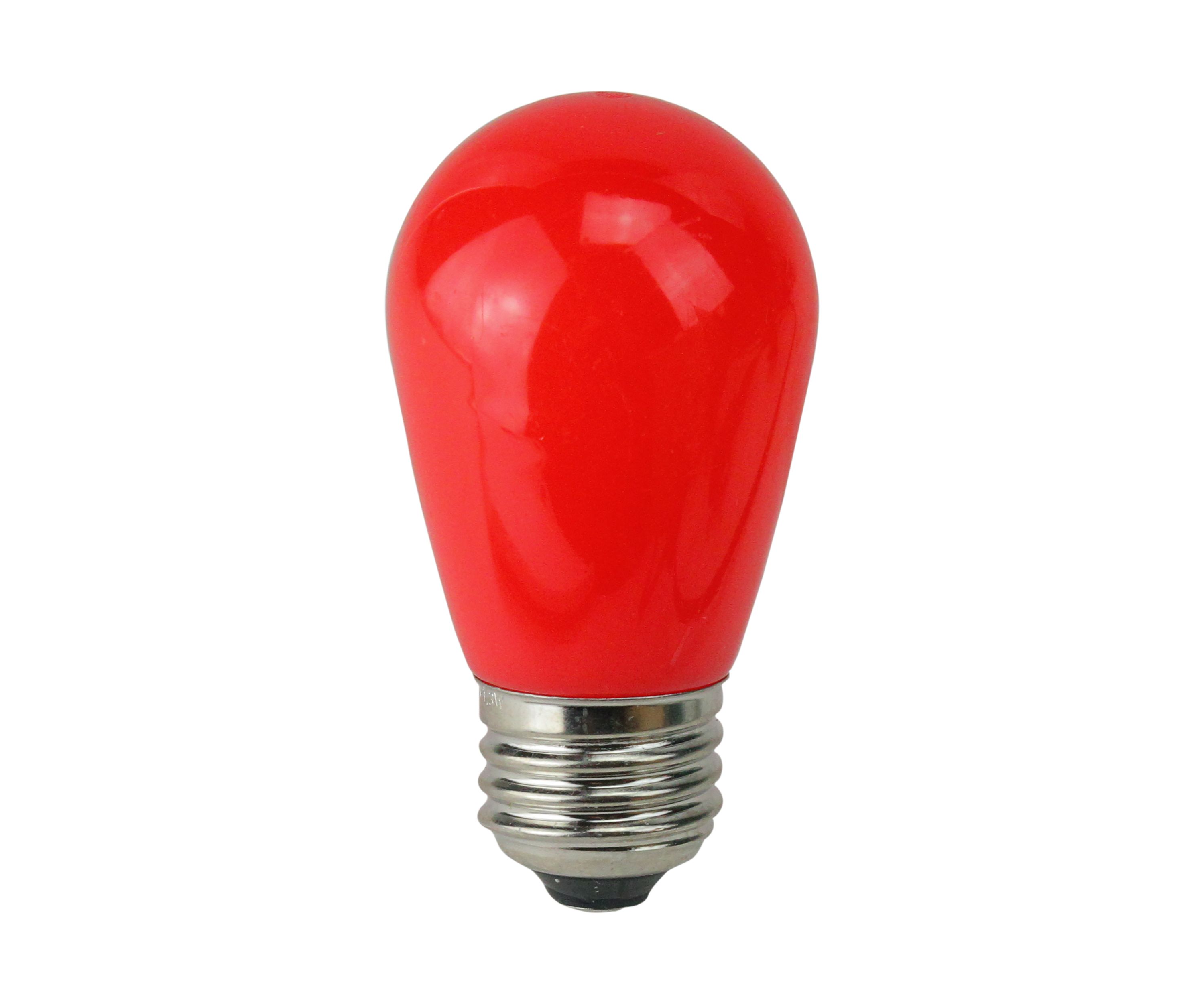 Pack of 25 Opaque Red LED S14 Christmas Replacement Bulbs