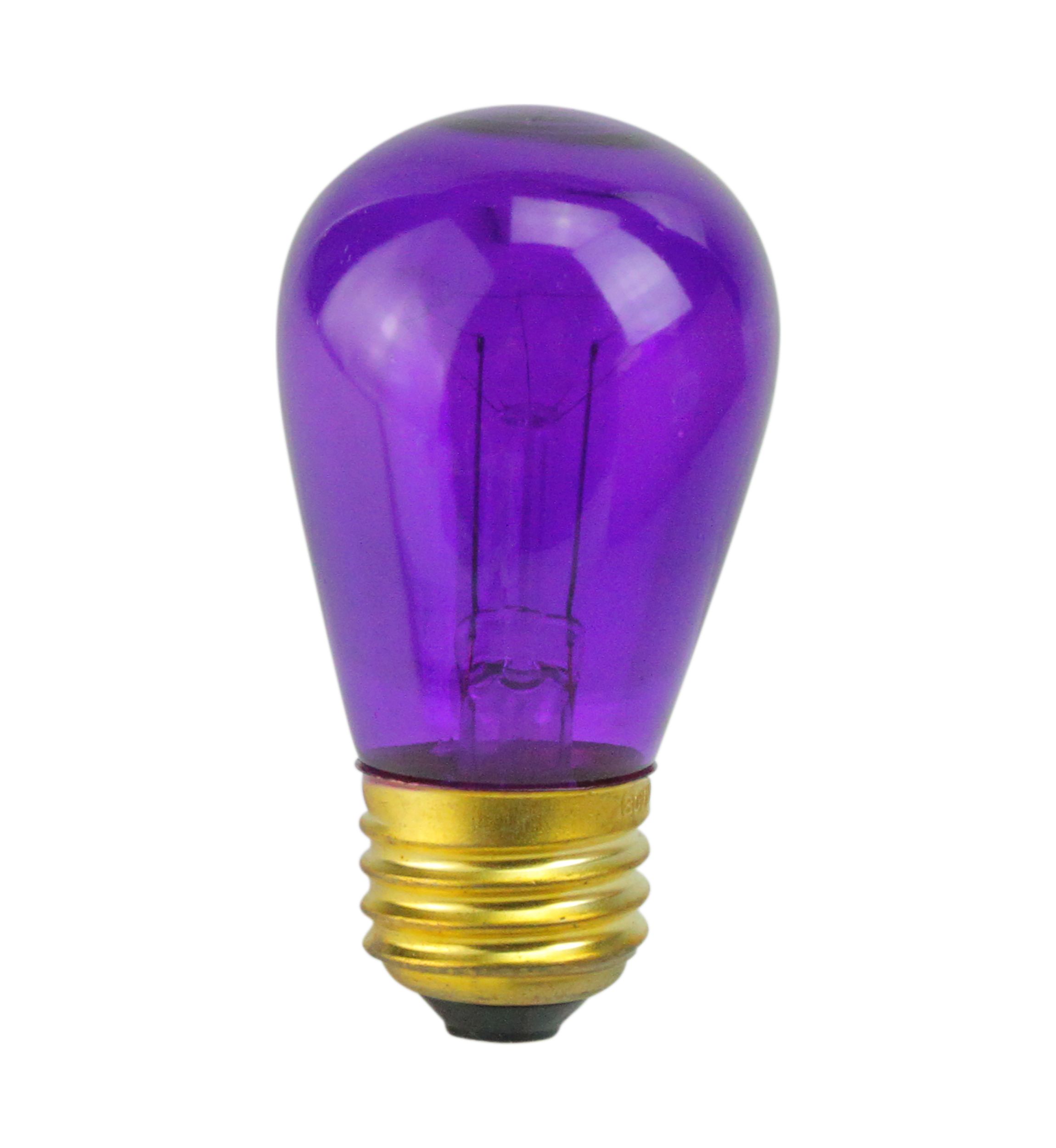 Pack of 25 Transparent Purple S14 Christmas Replacement Bulbs