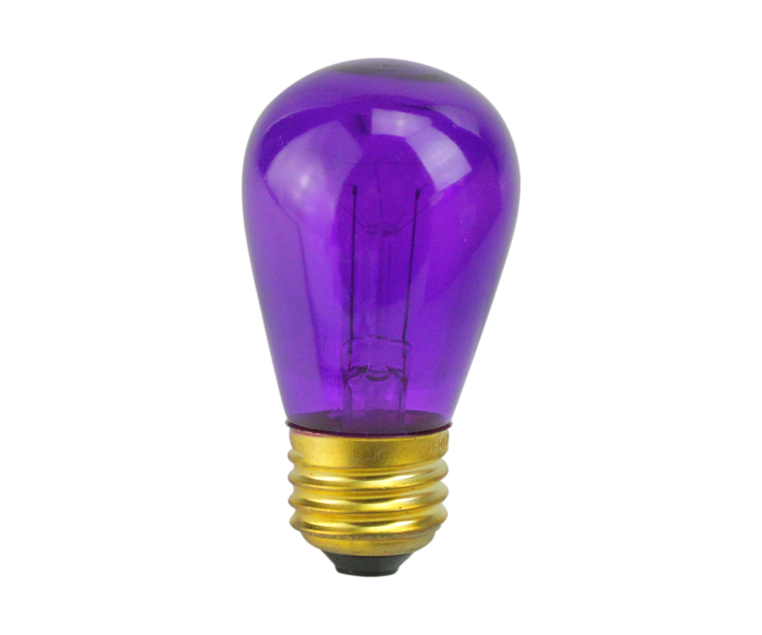 Pack of 25 Transparent Purple S14 Christmas Replacement Bulbs