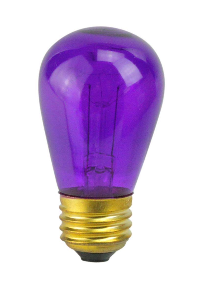Pack of 25 Transparent Purple S14 Christmas Replacement Bulbs