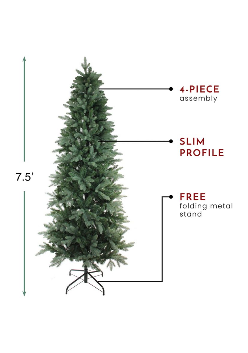 7.5 Green Slim Washington Frasier Fir Artificial Christmas Tree - Unlit