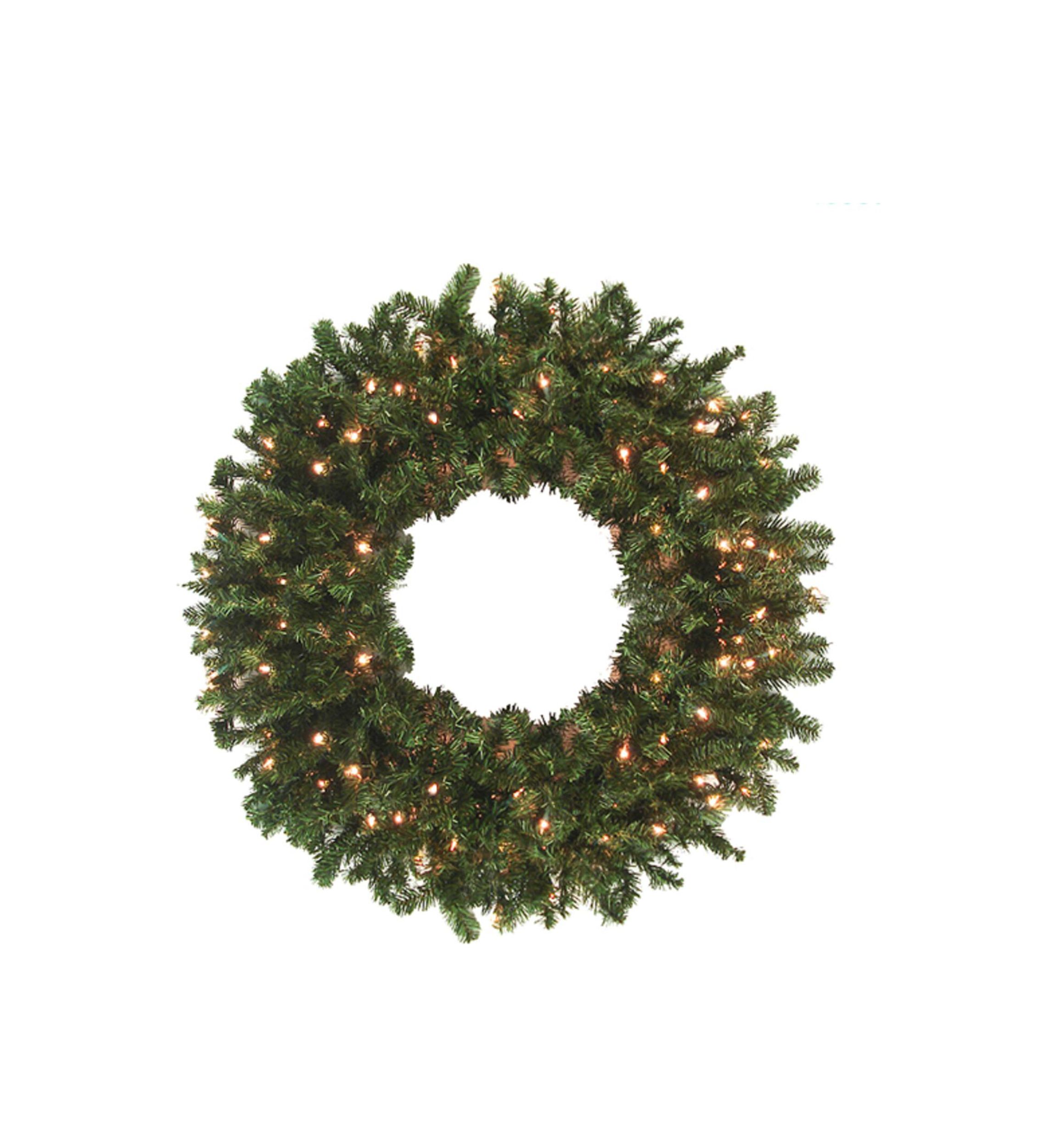 12 Pre-Lit High Sierra Pine Commercial Artificial Christmas Wreath - Clear Lights