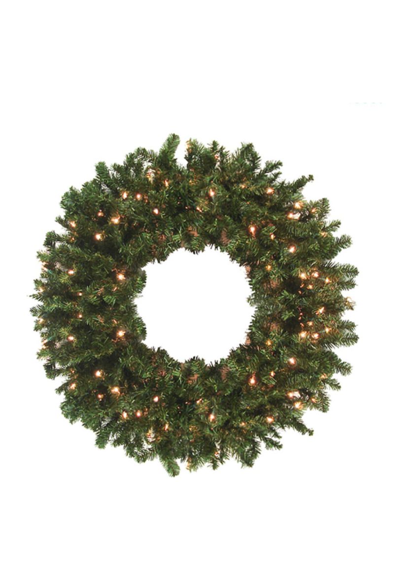12 Pre-Lit High Sierra Pine Commercial Artificial Christmas Wreath - Clear Lights