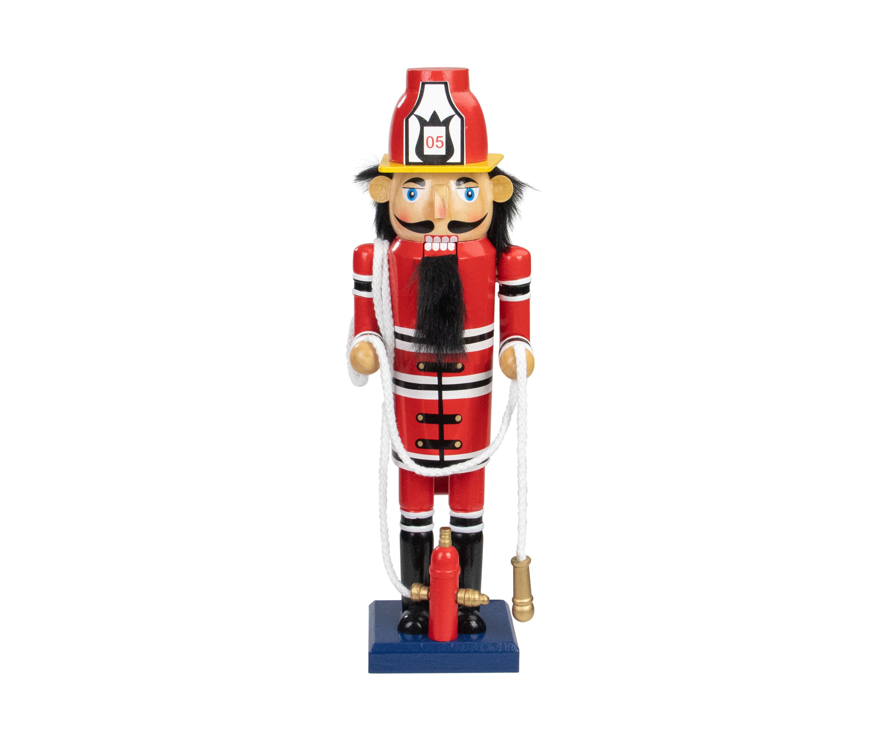 14 Red Wooden Fireman with Hose Christmas Nutcracker