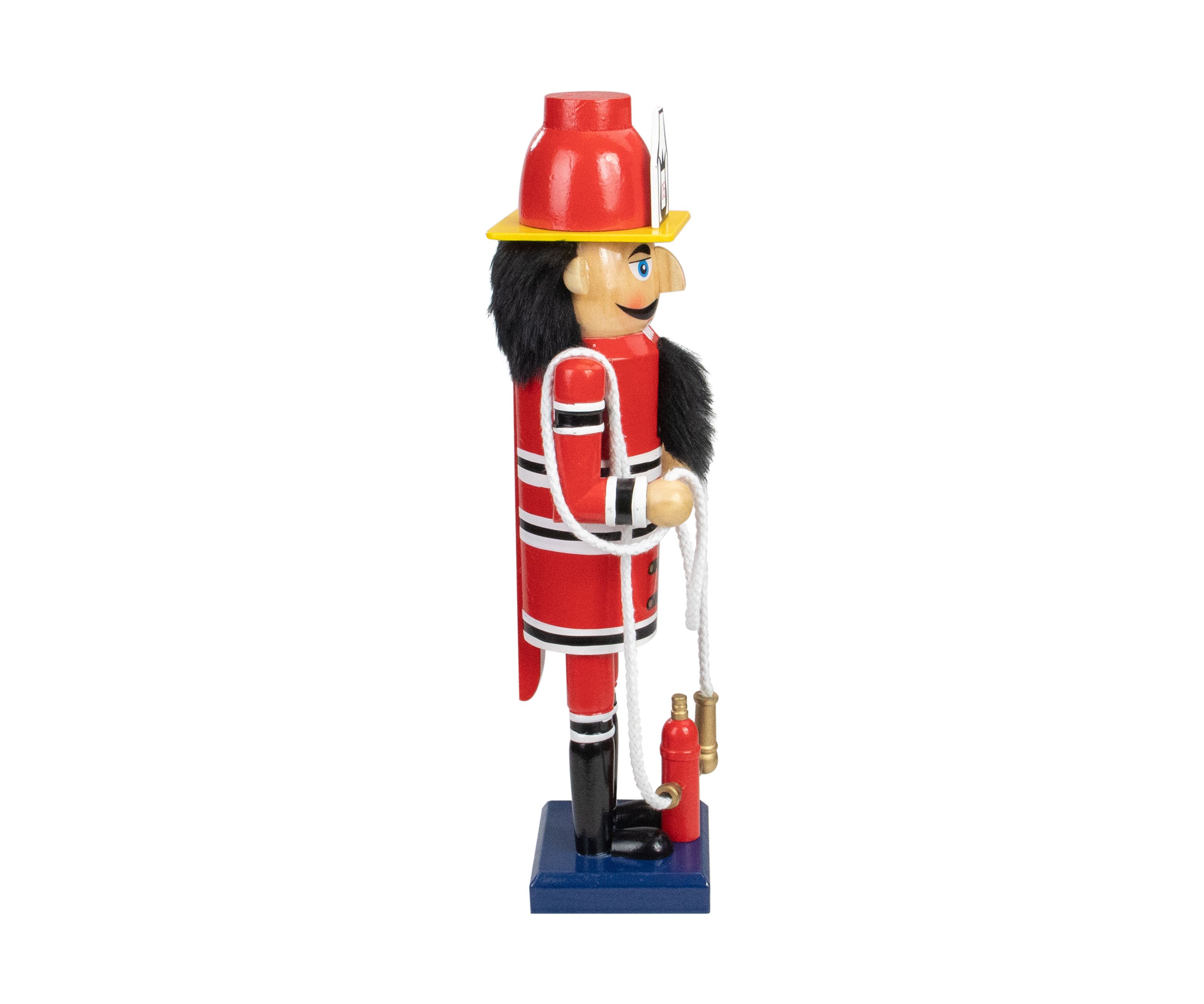 14 Red Wooden Fireman with Hose Christmas Nutcracker