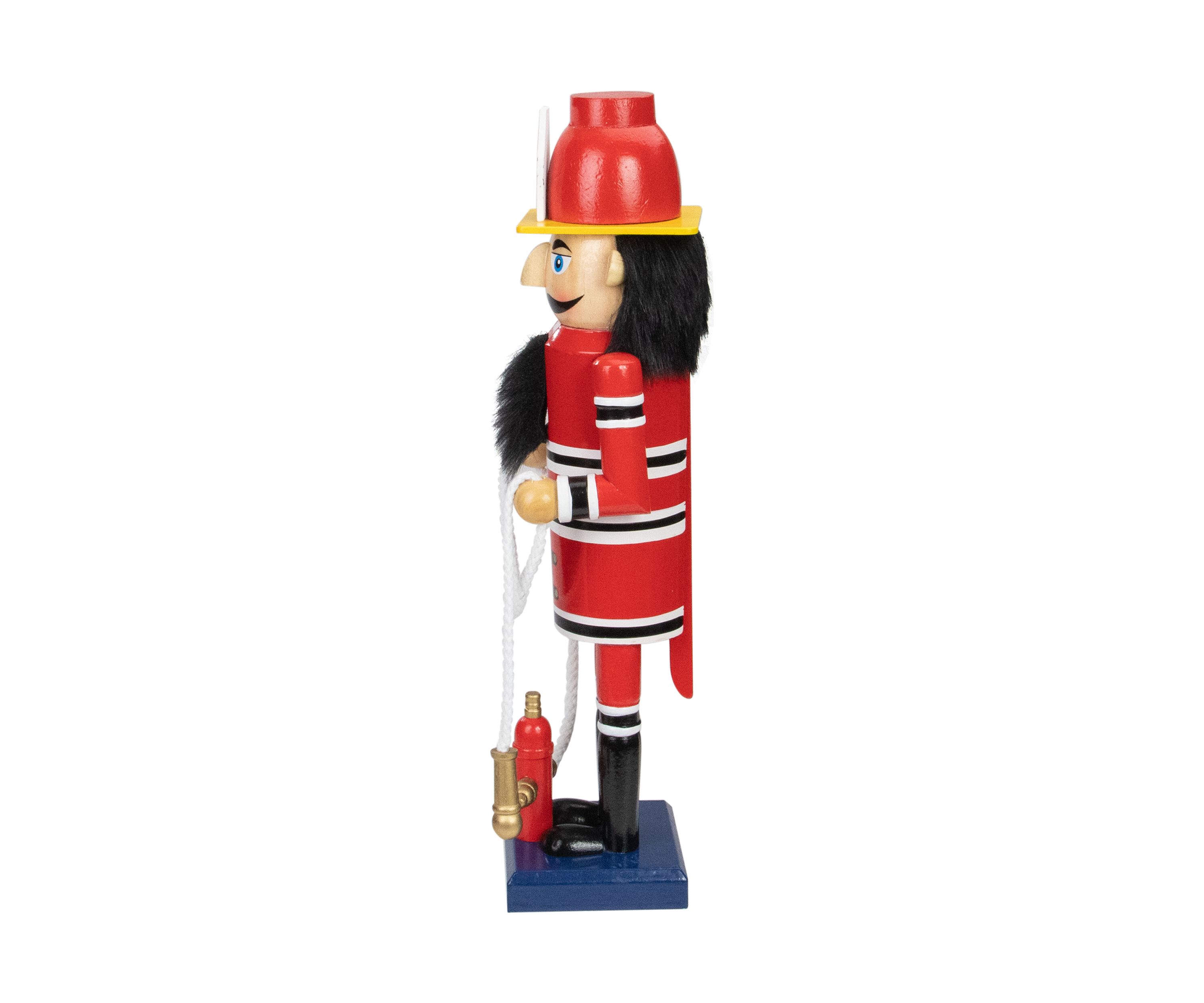 14 Red Wooden Fireman with Hose Christmas Nutcracker
