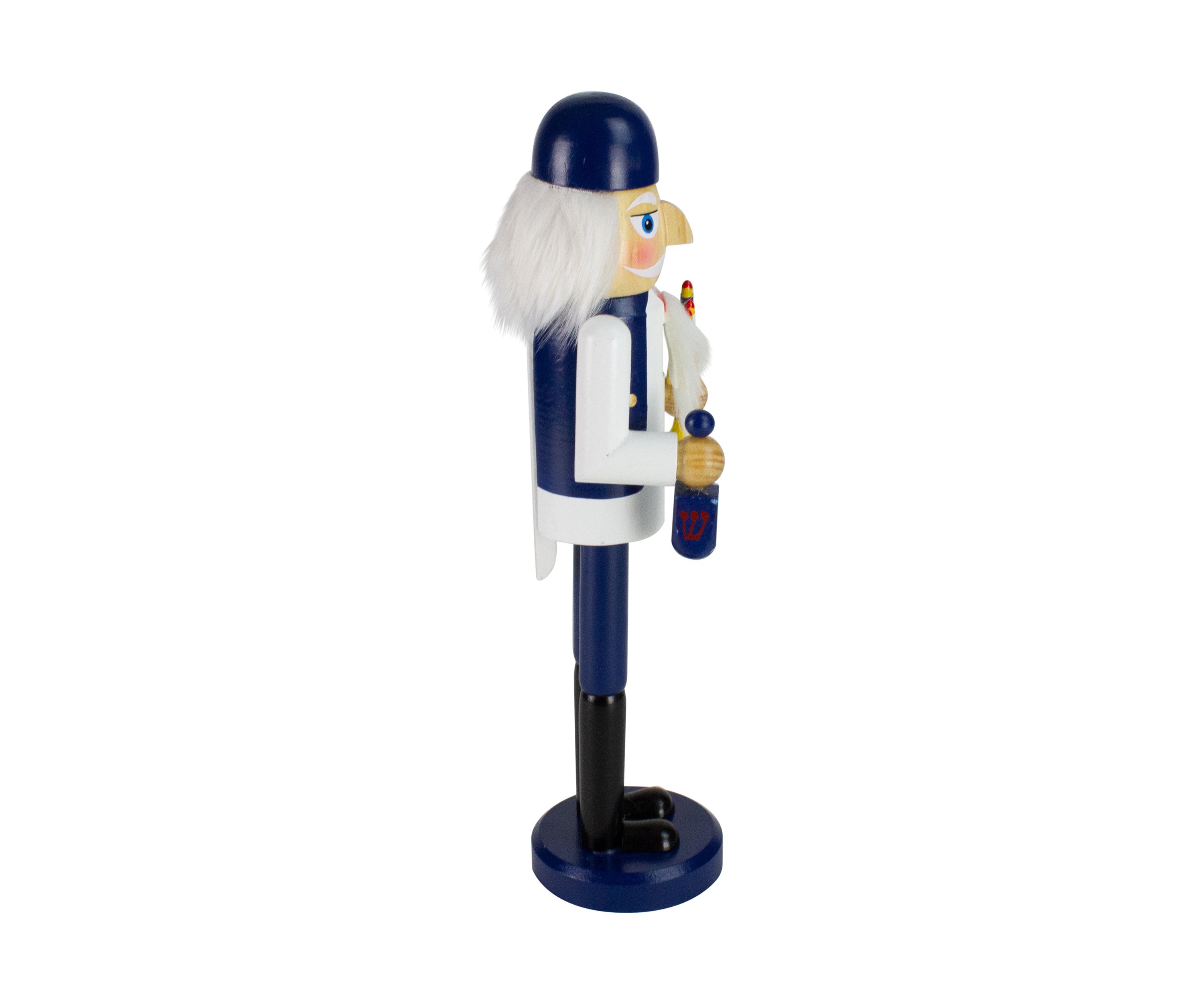 14Inch Wooden Hanukkah Nutcracker with Menorah and Dreidel