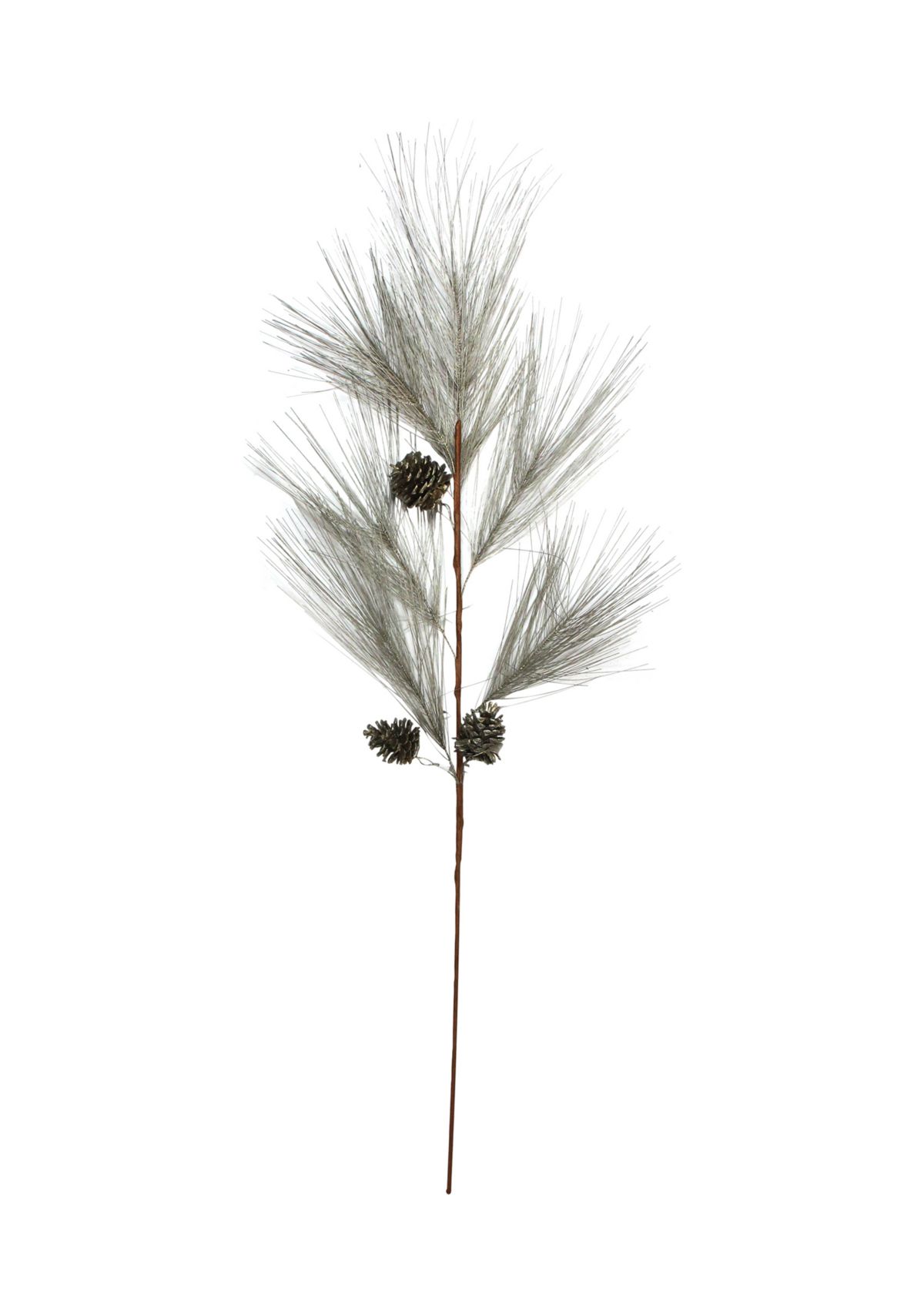 40Inch Brown and Gray Long Needle Pine Cone Artificial Christmas Spray