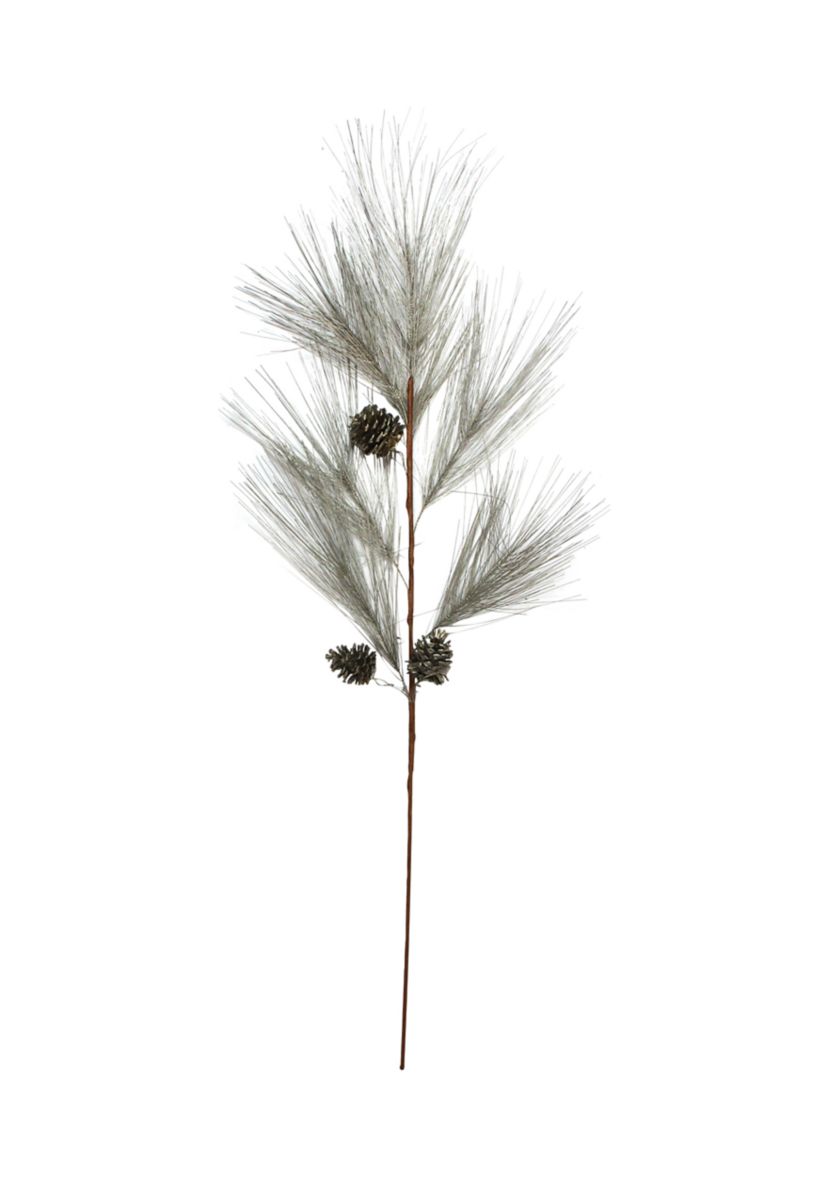 40Inch Brown and Gray Long Needle Pine Cone Artificial Christmas Spray