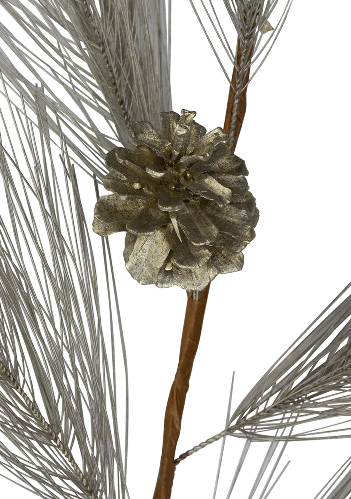 40Inch Brown and Gray Long Needle Pine Cone Artificial Christmas Spray