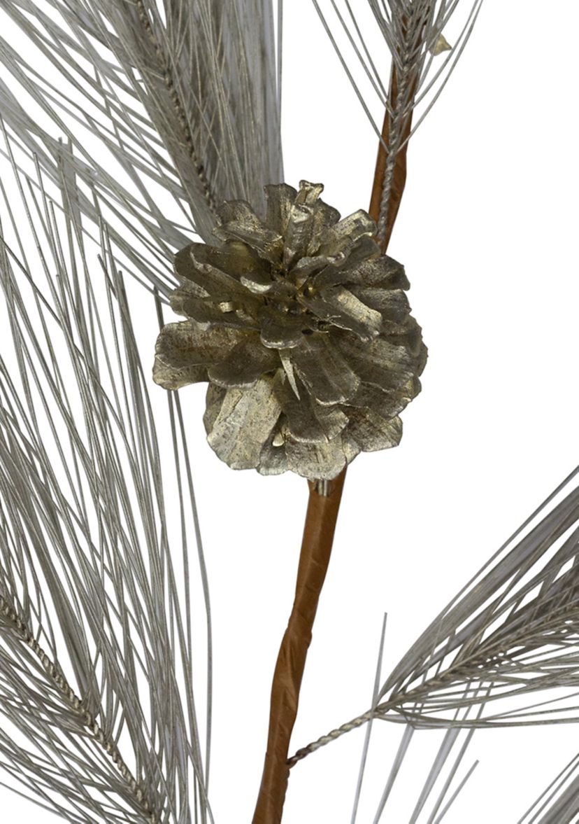 40Inch Brown and Gray Long Needle Pine Cone Artificial Christmas Spray