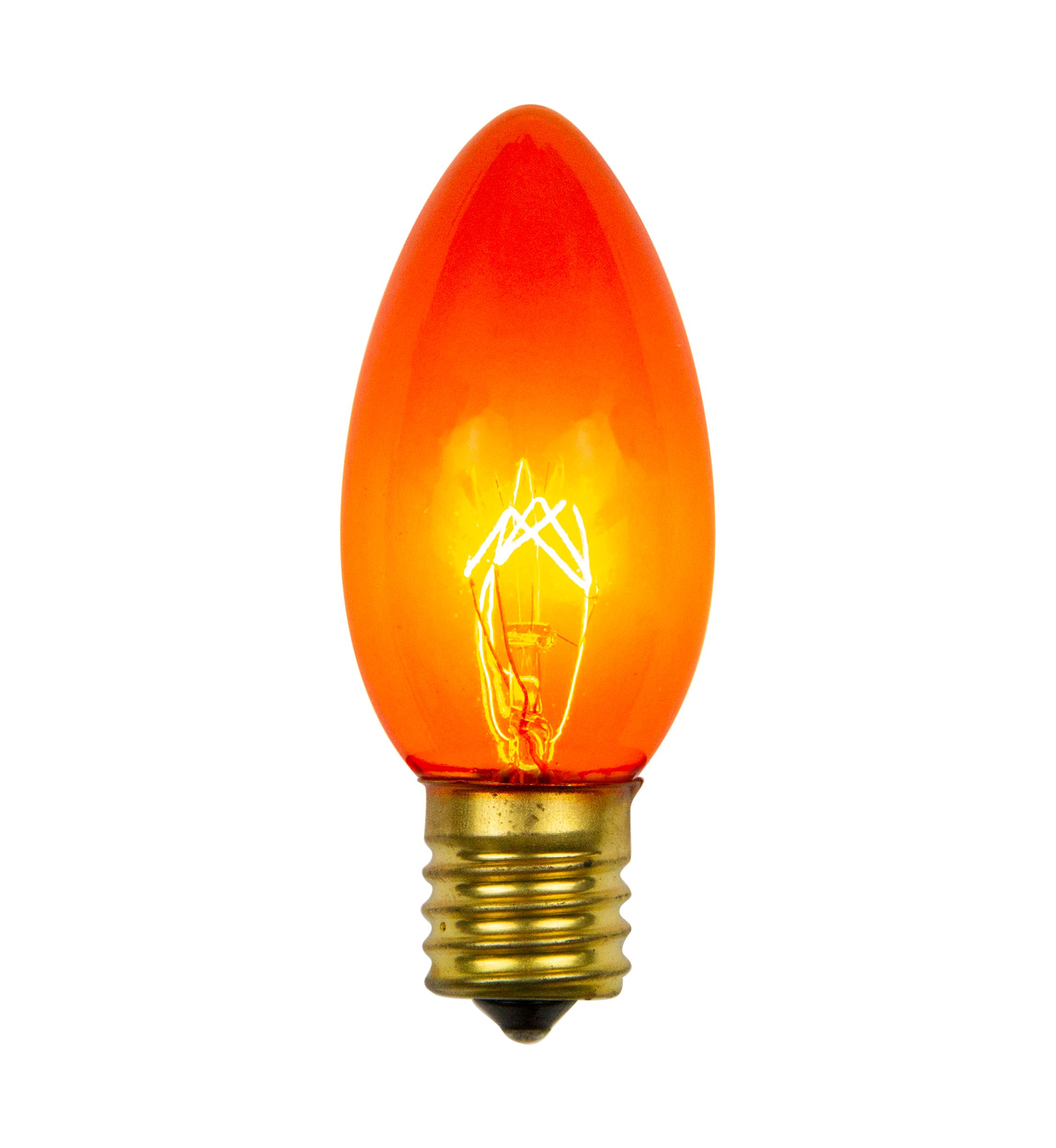 Pack of 25 Incandescent C9 Orange Christmas Replacement Bulbs