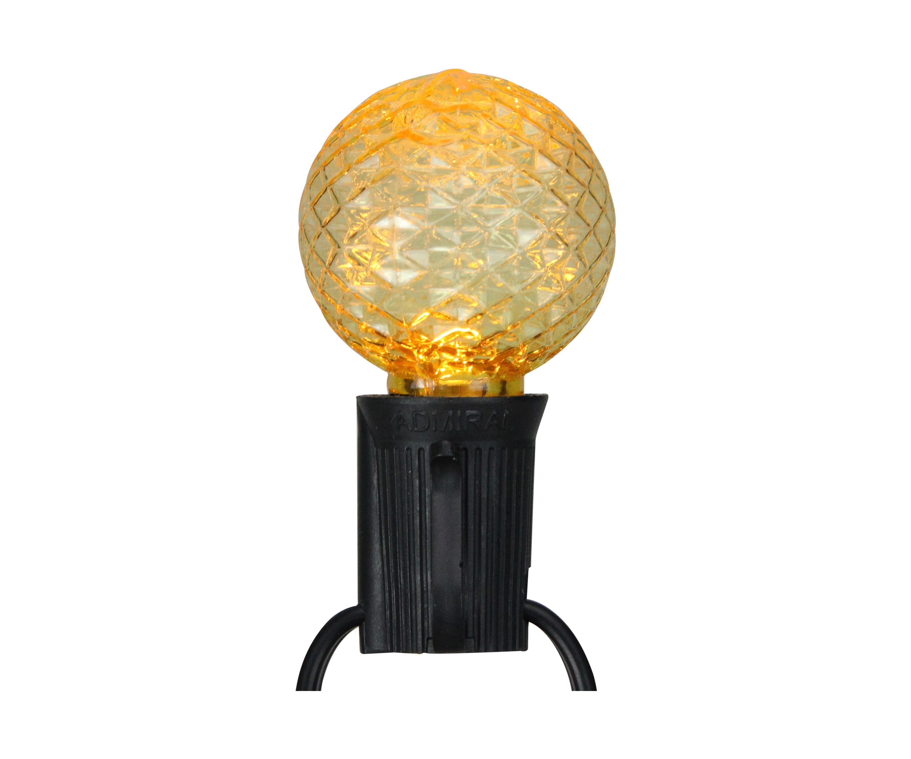 Pack of 25 Faceted LED G40 Multi-Color Christmas Replacement Bulbs