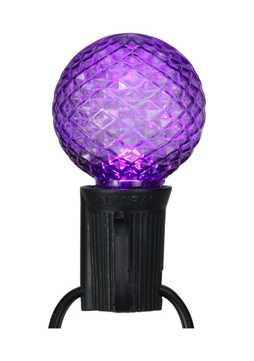 Pack of 25 Faceted LED G40 Multi-Color Christmas Replacement Bulbs