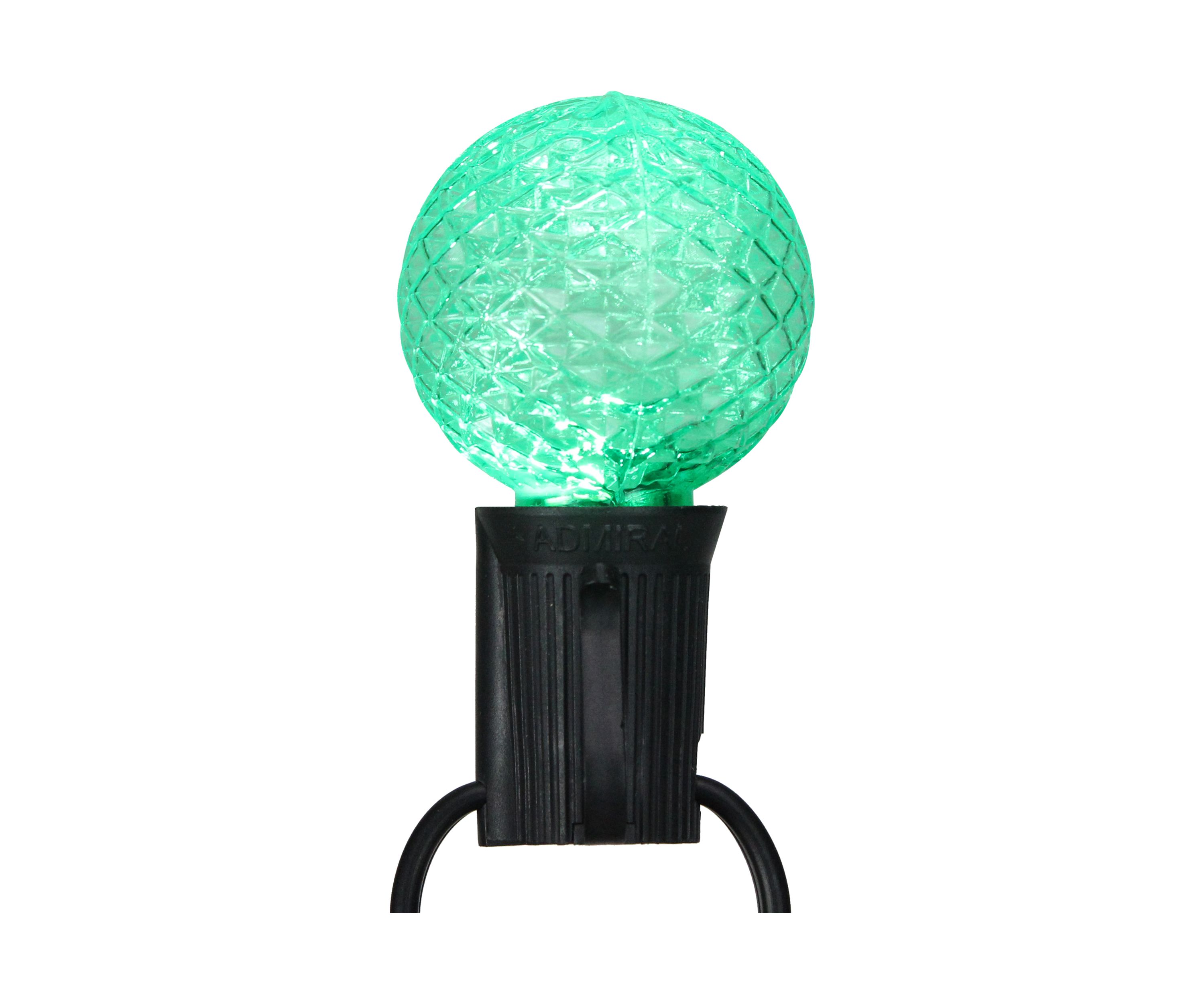 Pack of 25 Faceted LED G40 Multi-Color Christmas Replacement Bulbs