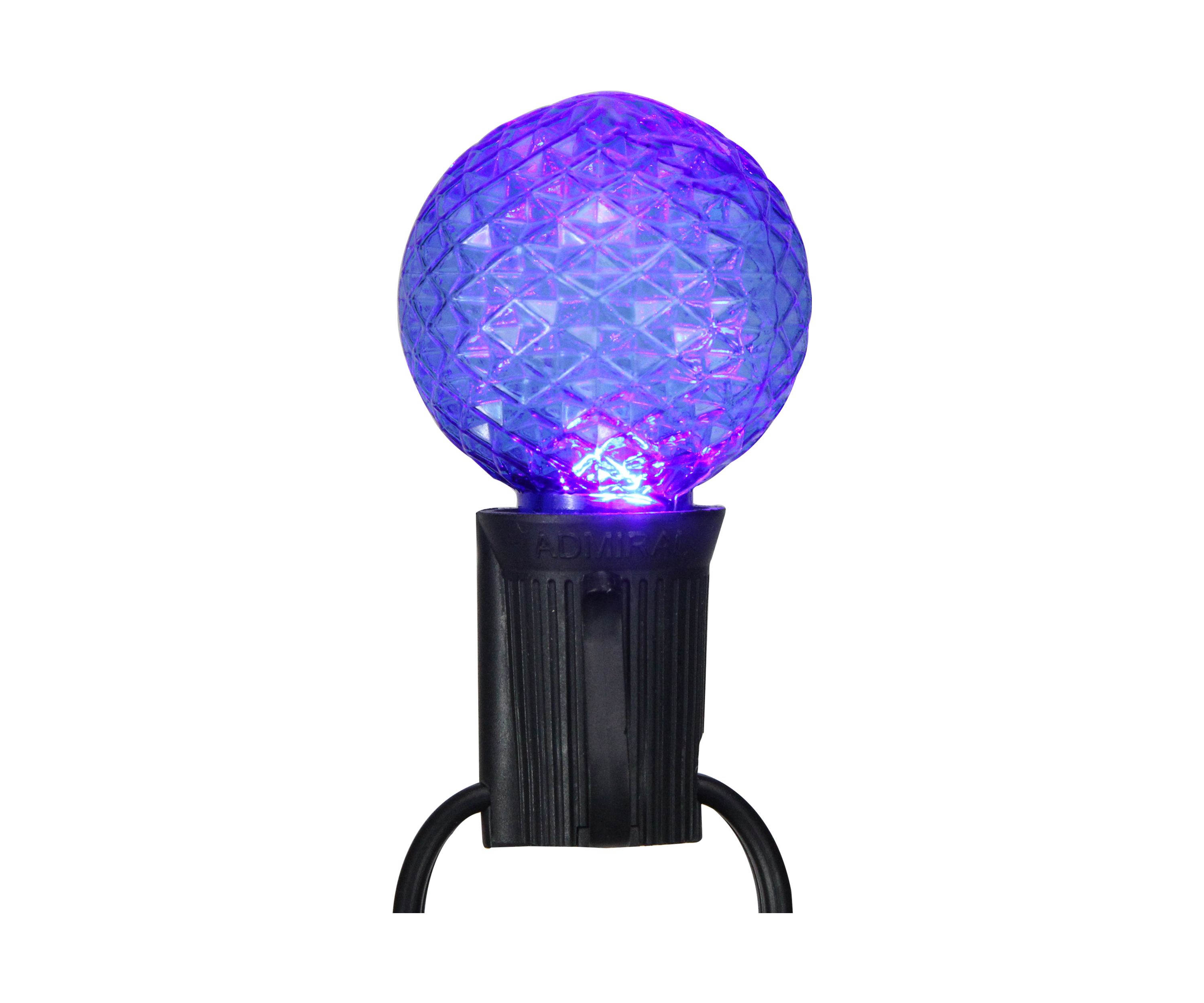 Pack of 25 Faceted LED G40 Multi-Color Christmas Replacement Bulbs