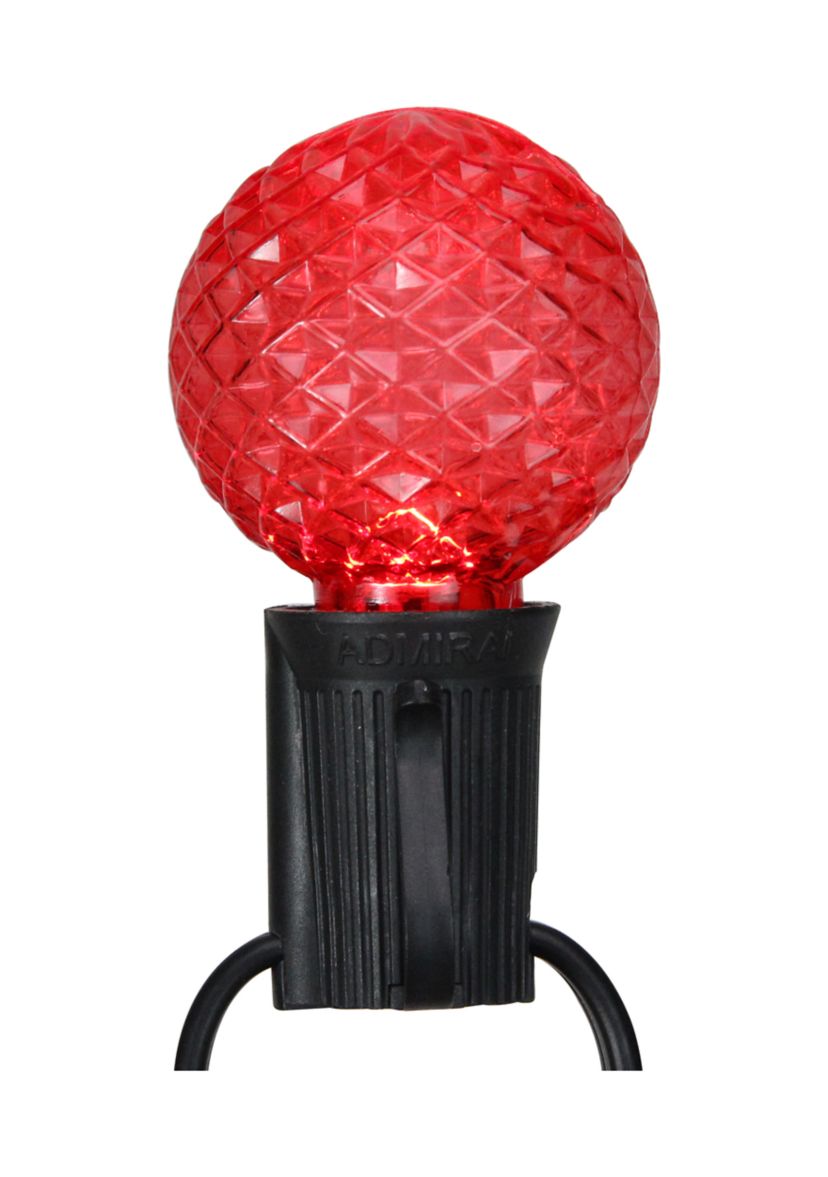 Pack of 25 Faceted LED G40 Multi-Color Christmas Replacement Bulbs