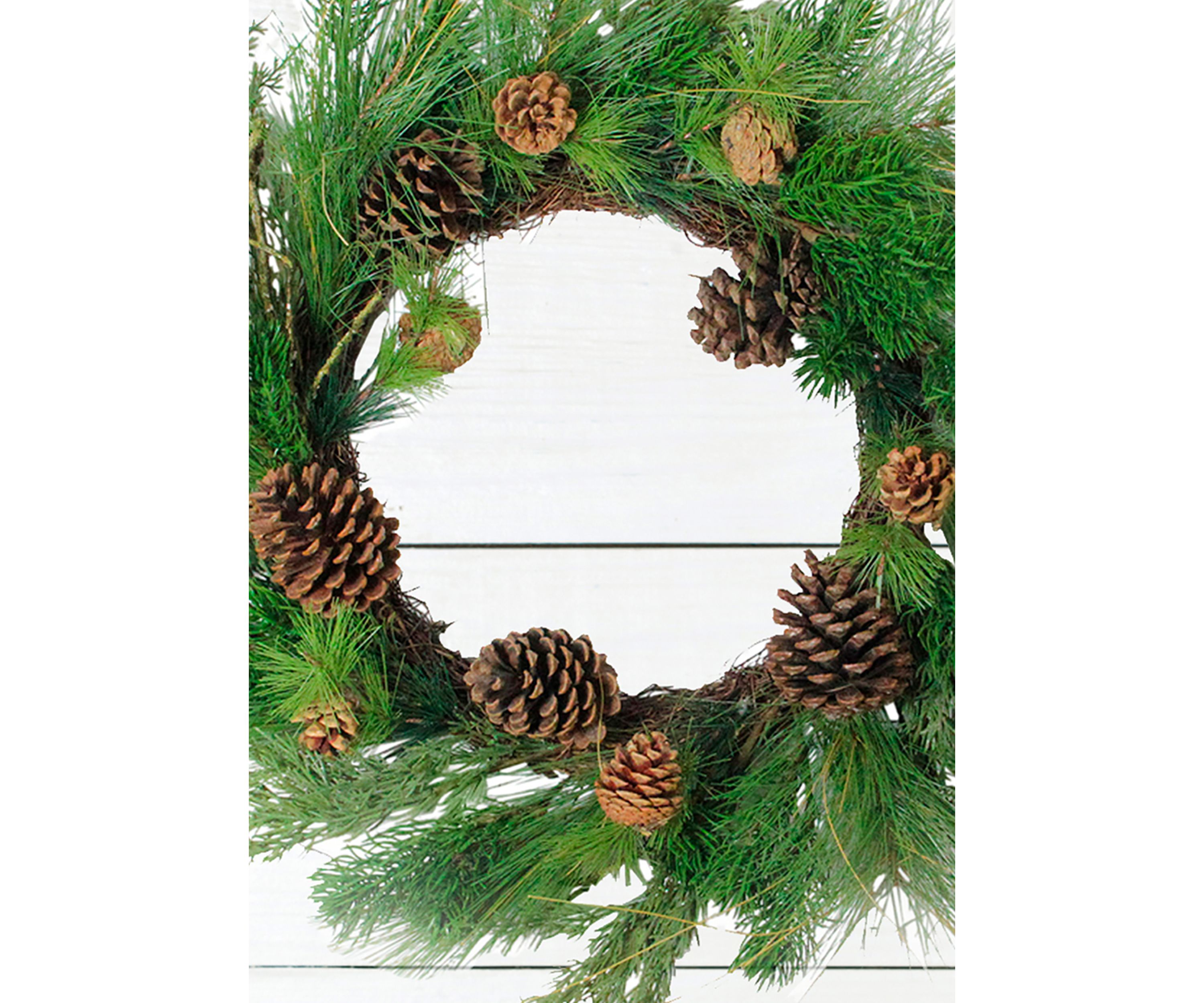Pine Cones and Needles Artificial Christmas Wreath - 24-Inch  Unlit
