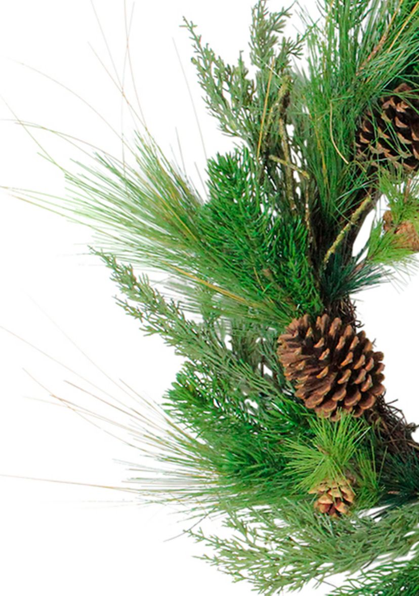 Pine Cones and Needles Artificial Christmas Wreath - 24-Inch  Unlit