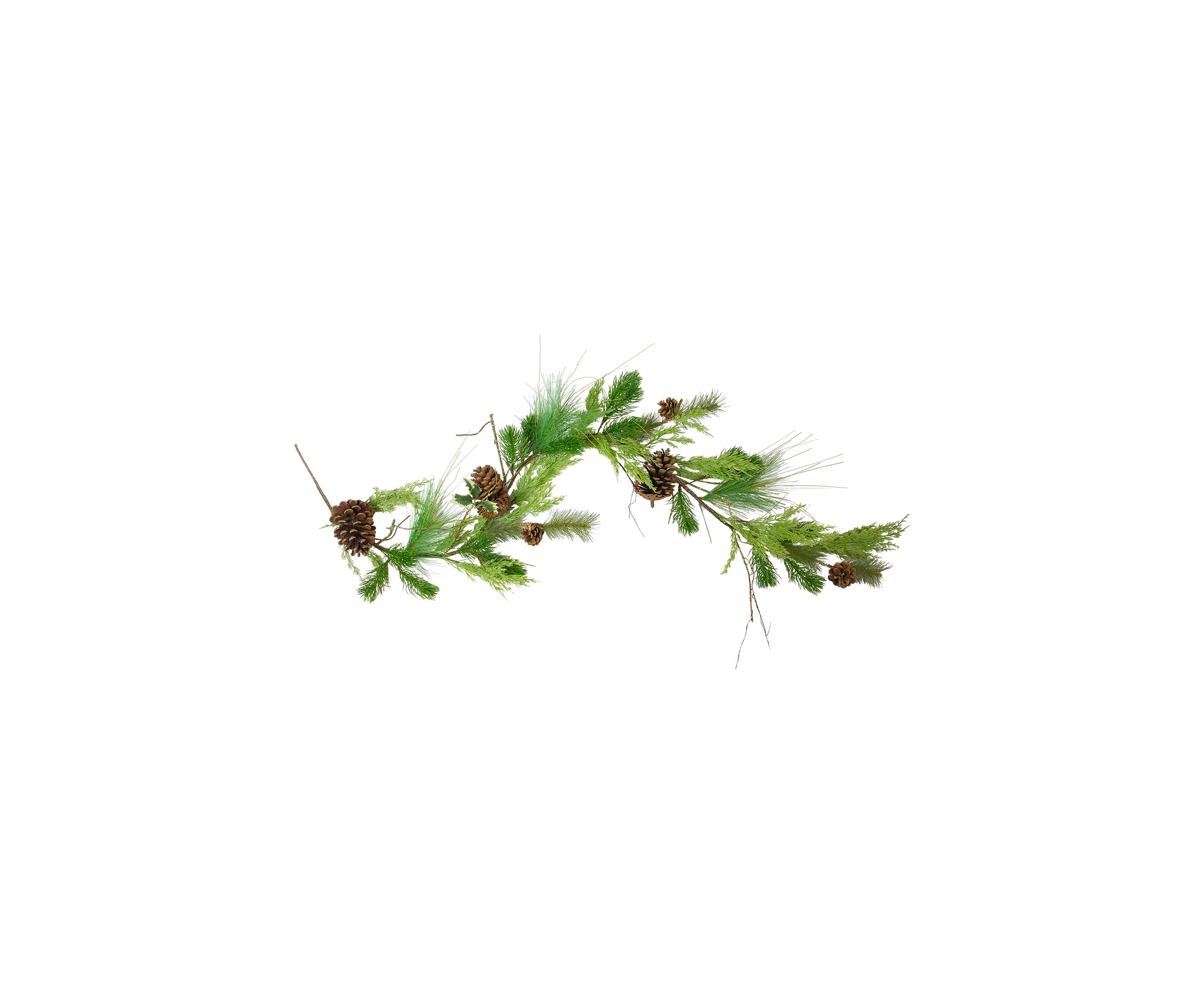 5 Mixed Pine with Pine Cones Artificial Christmas Garland - Unlit